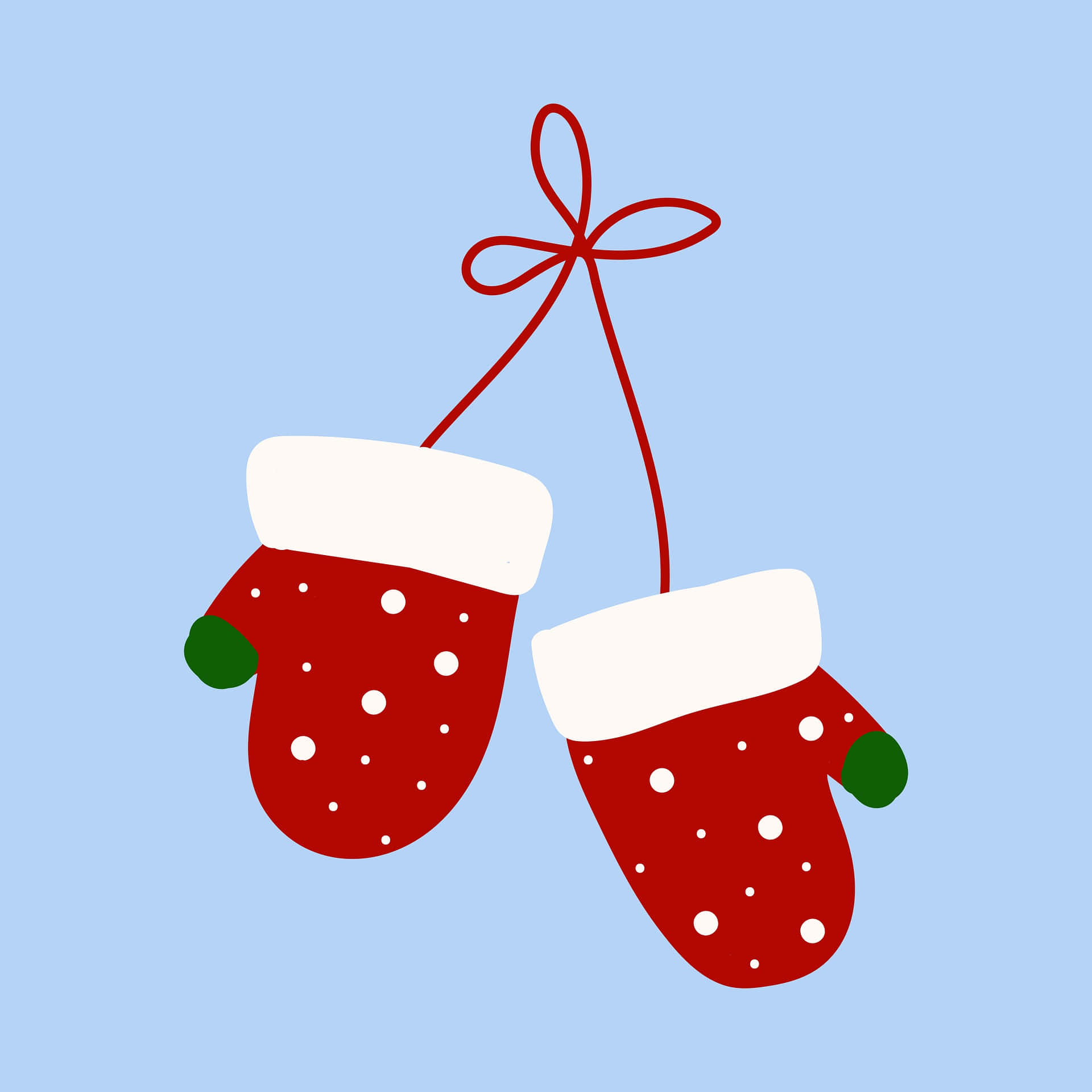 Mittens, red snowflake mittens, white trim, Full HD Desktop Wallpaper