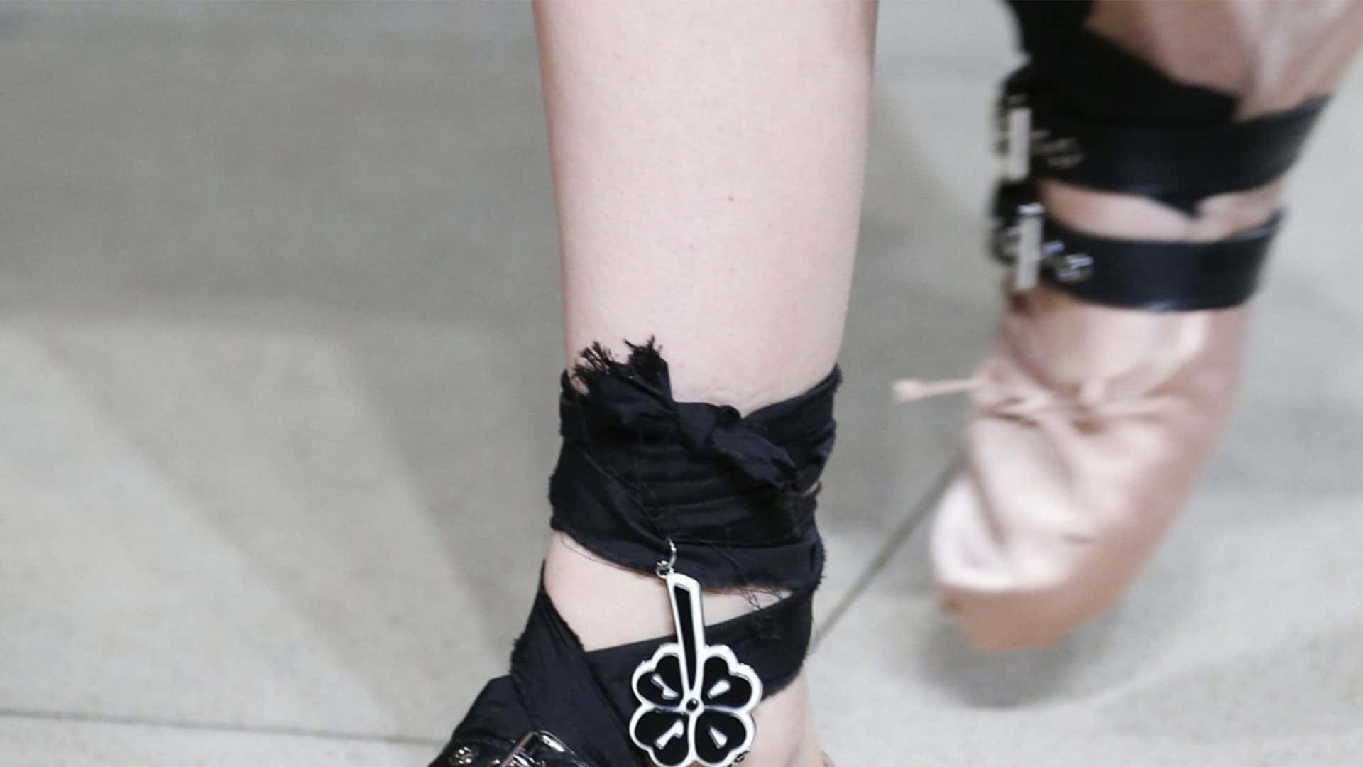 Miu Miu, ballerinacore, black fabric-wrapped ankle, Full HD Desktop Wallpaper