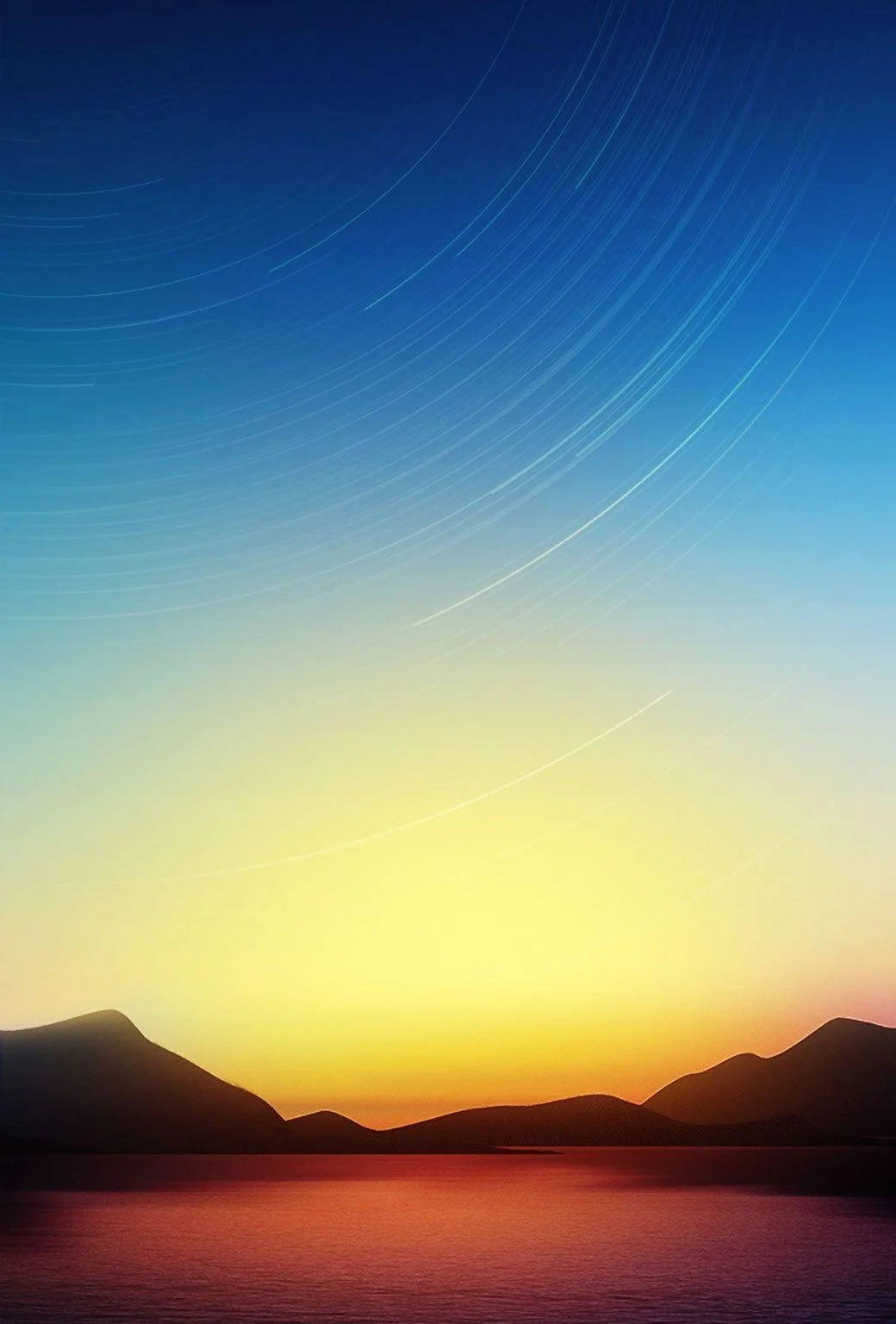 MIUI, blue-yellow sky, desert landscape, HD Phone Wallpaper