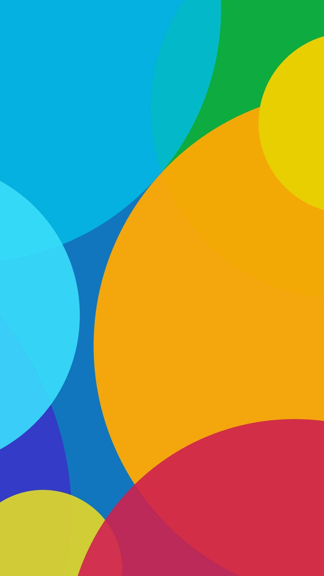 MIUI, colored circle backdrop, blue, Full HD Phone Wallpaper