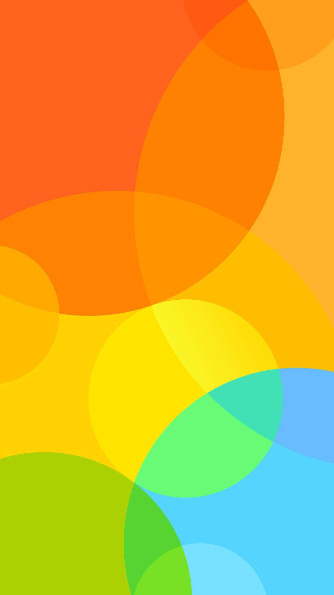 Miui, overlapping colored circles, vibrant, Full HD Phone Wallpaper