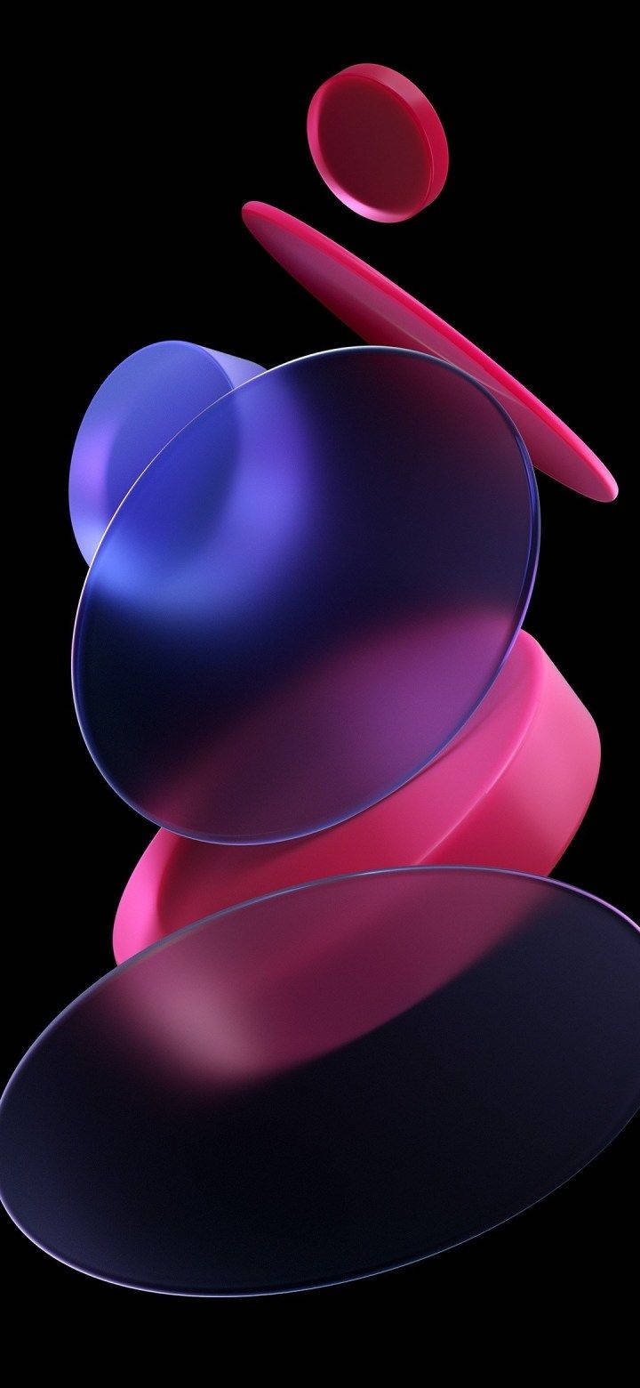 Miui, black backdrop, 3D shapes, HD Phone Wallpaper