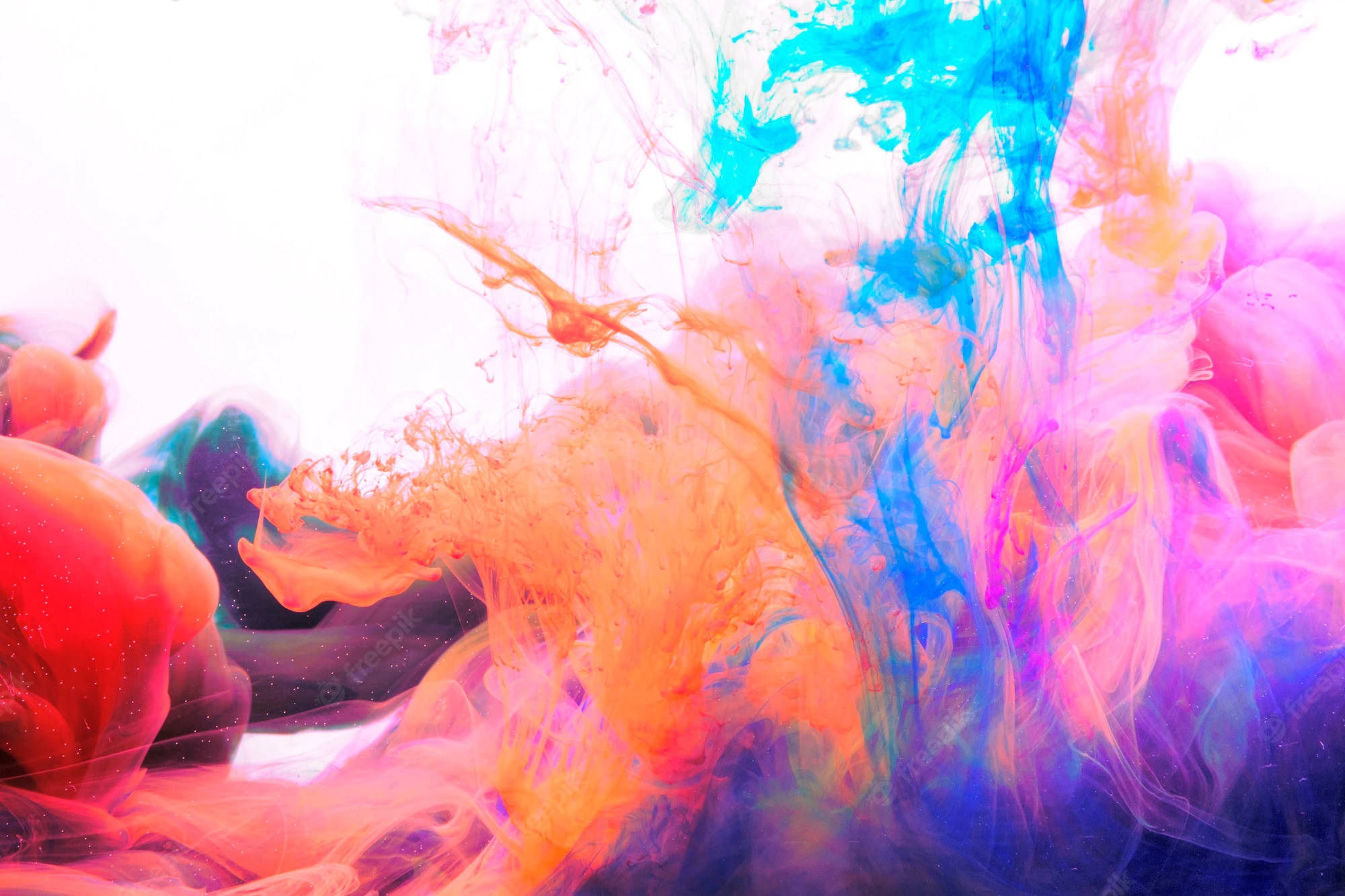Mix Color, neon inks, water, Full HD Desktop Wallpaper
