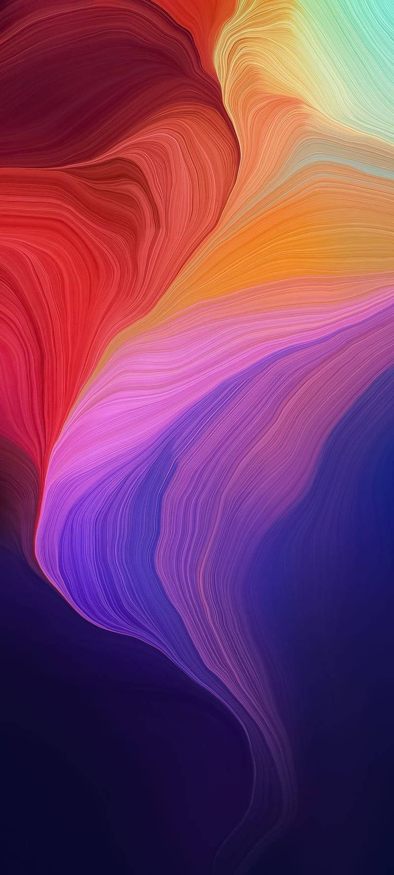 Mix Color, rainbow waves, dark gradient background, HD Phone Wallpaper