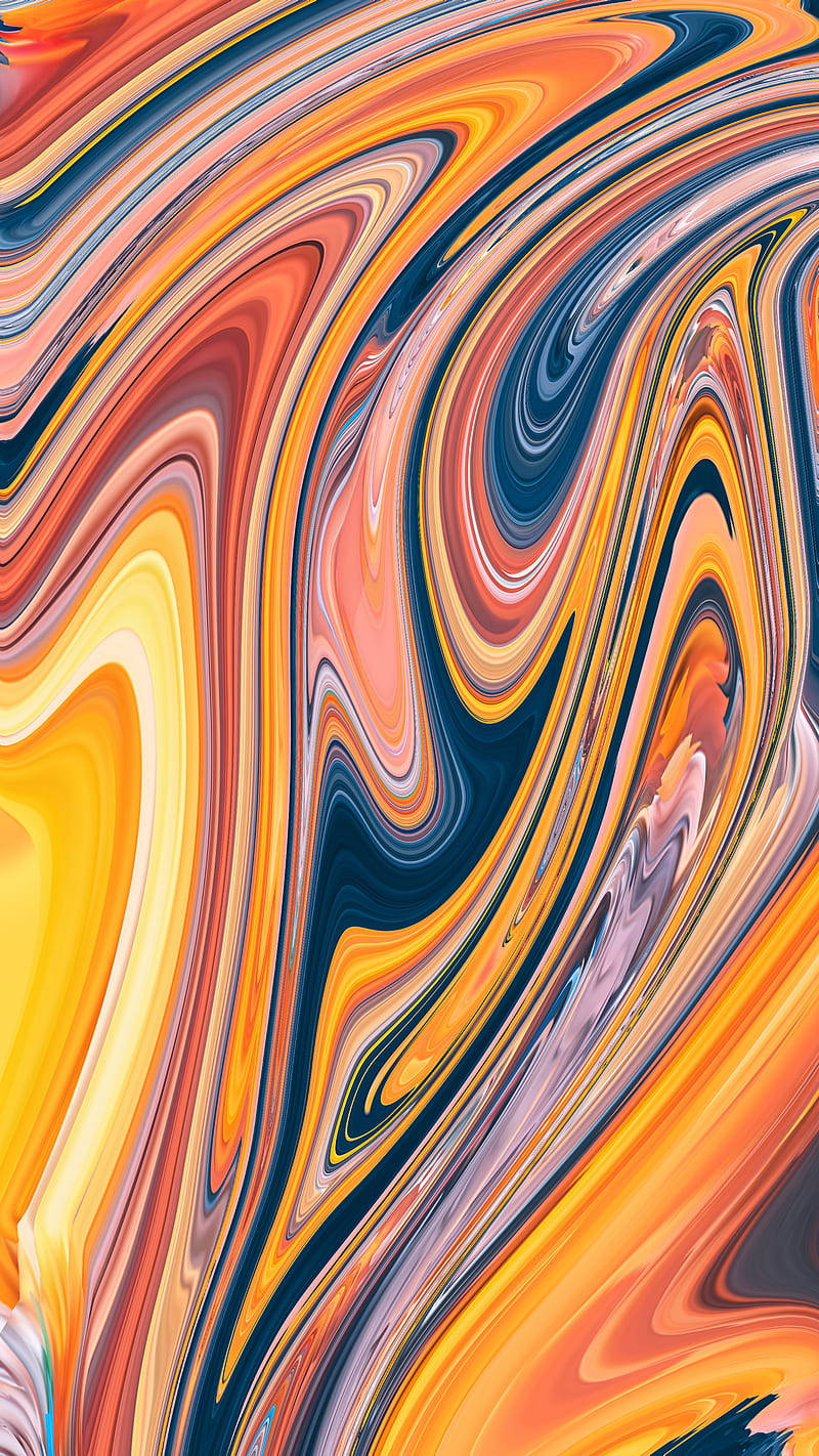 yellow, molten orange, deep blue, HD Phone Wallpaper