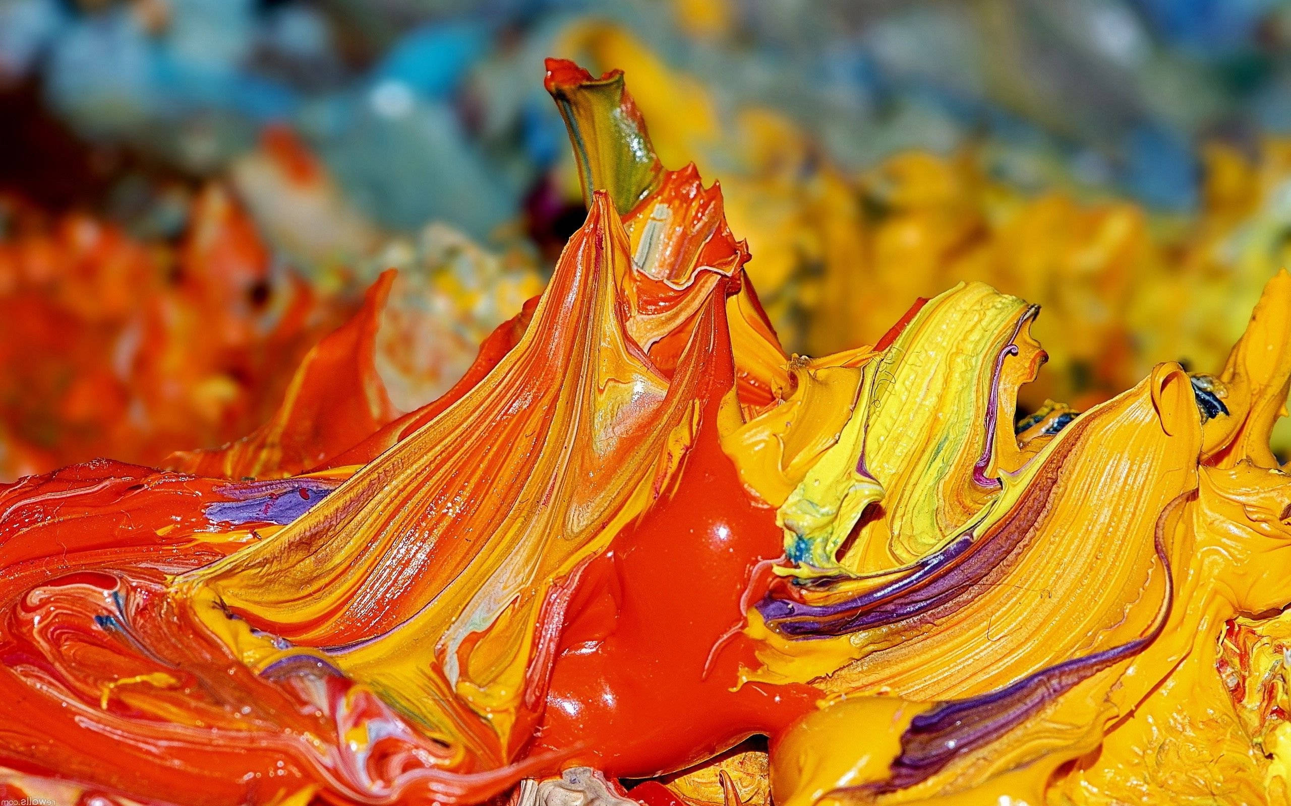 3D Mix Color, red, orange, 2K Desktop Wallpaper