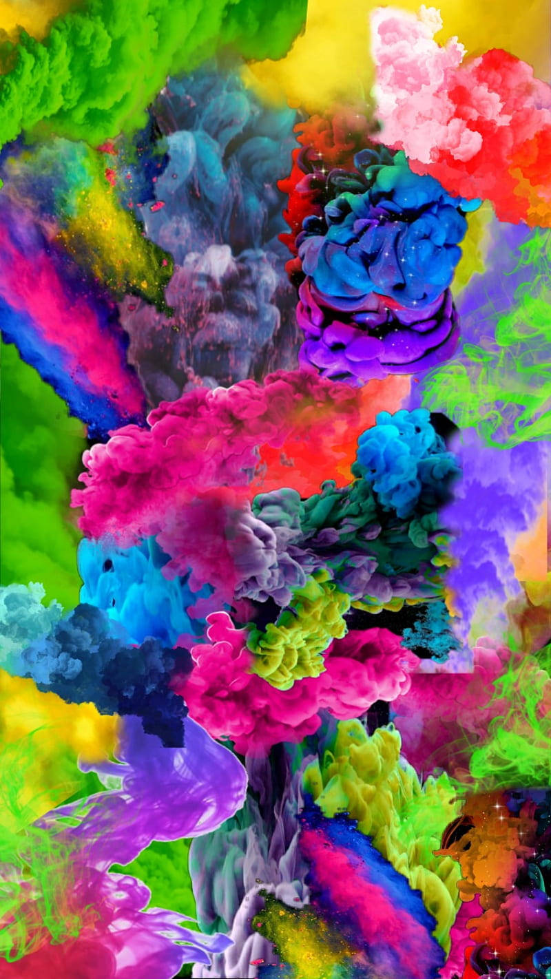 Mix Color, neon paint, swirling clouds, HD Phone Wallpaper