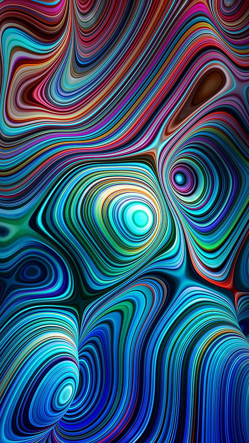 pink, blue, swirling ribbons, HD Phone Wallpaper
