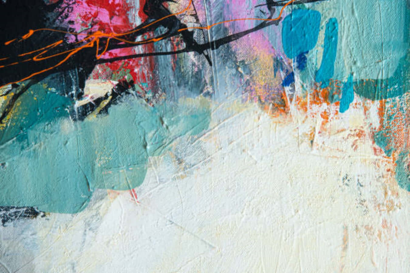mixed media, teal, pink, HD Desktop Wallpaper