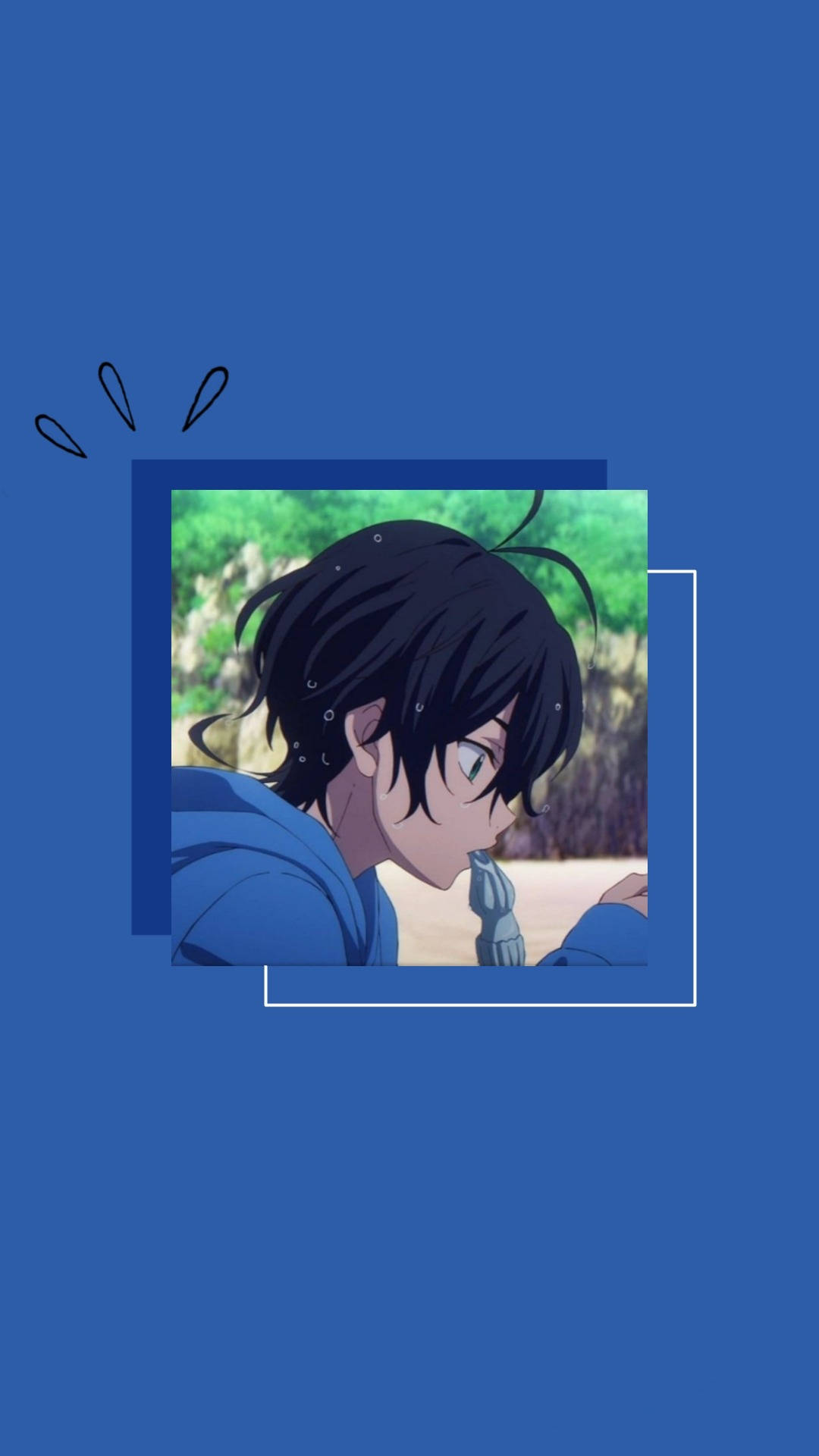 Miya Chinen, blue frame, black hair, Full HD Phone Wallpaper