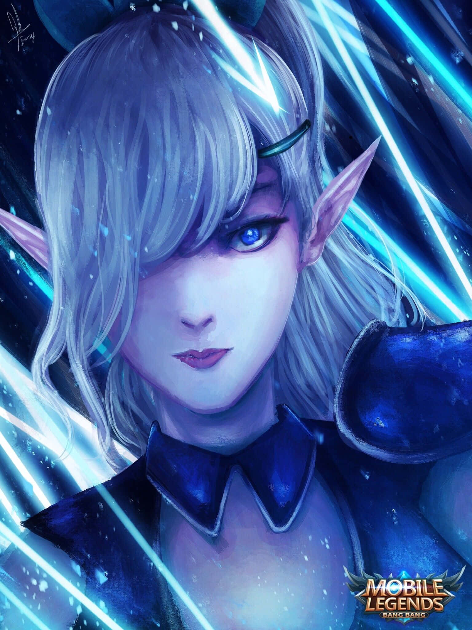 Miya Mobile Legend, anime elf, silver hair, Full HD Phone Wallpaper
