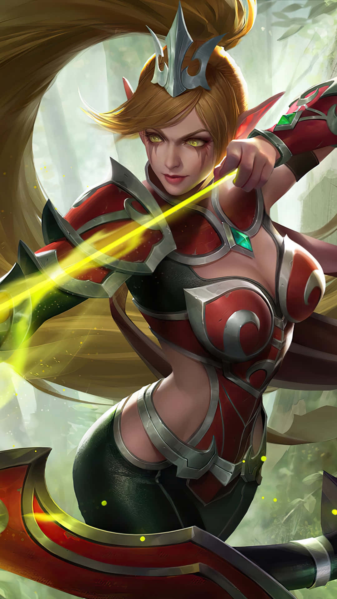 Miya, Mobile Legend, red and silver armor, Full HD Phone Wallpaper