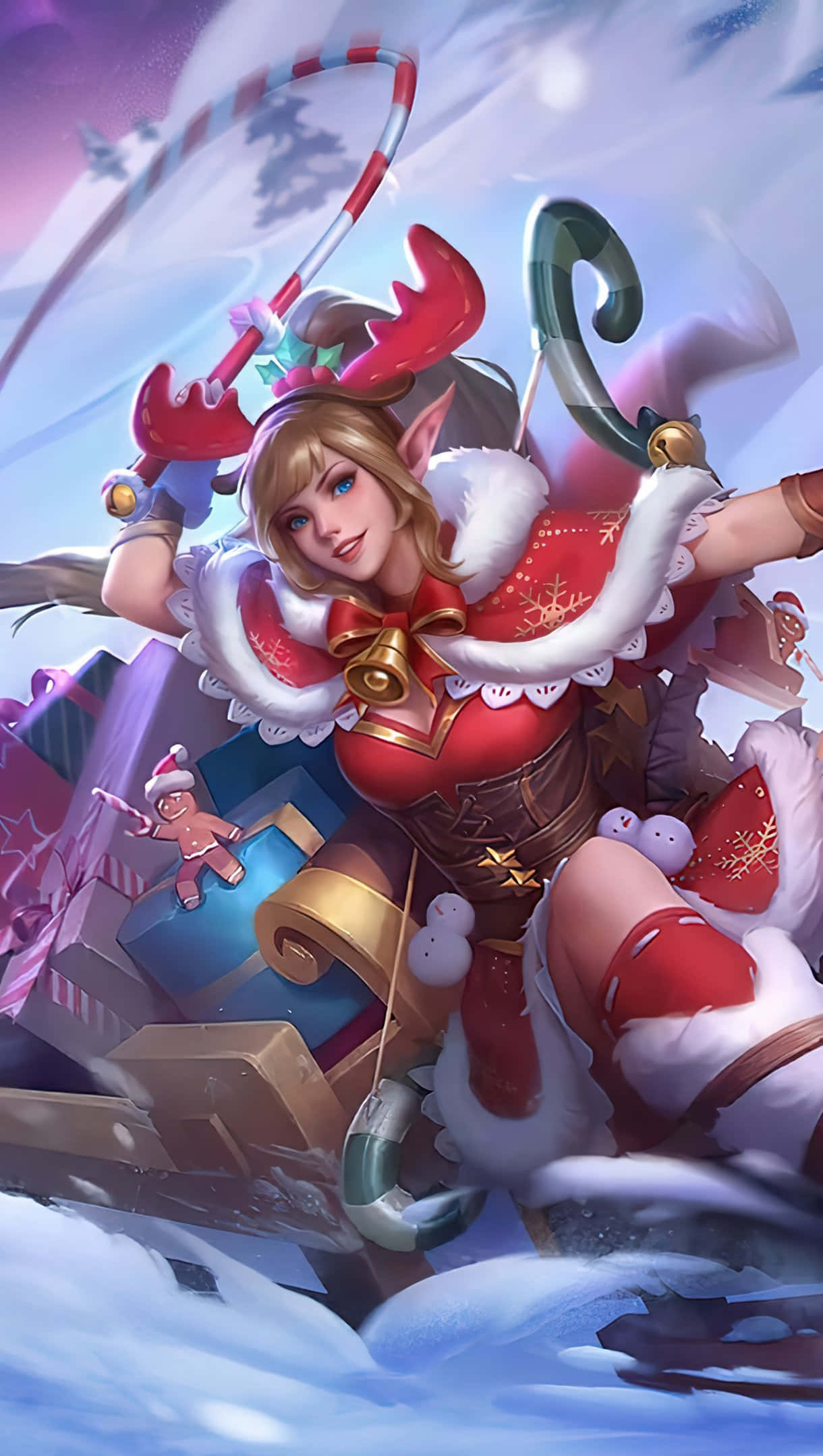 Miya Mobile Legend, reindeer carriage, sleigh, Full HD Phone Wallpaper