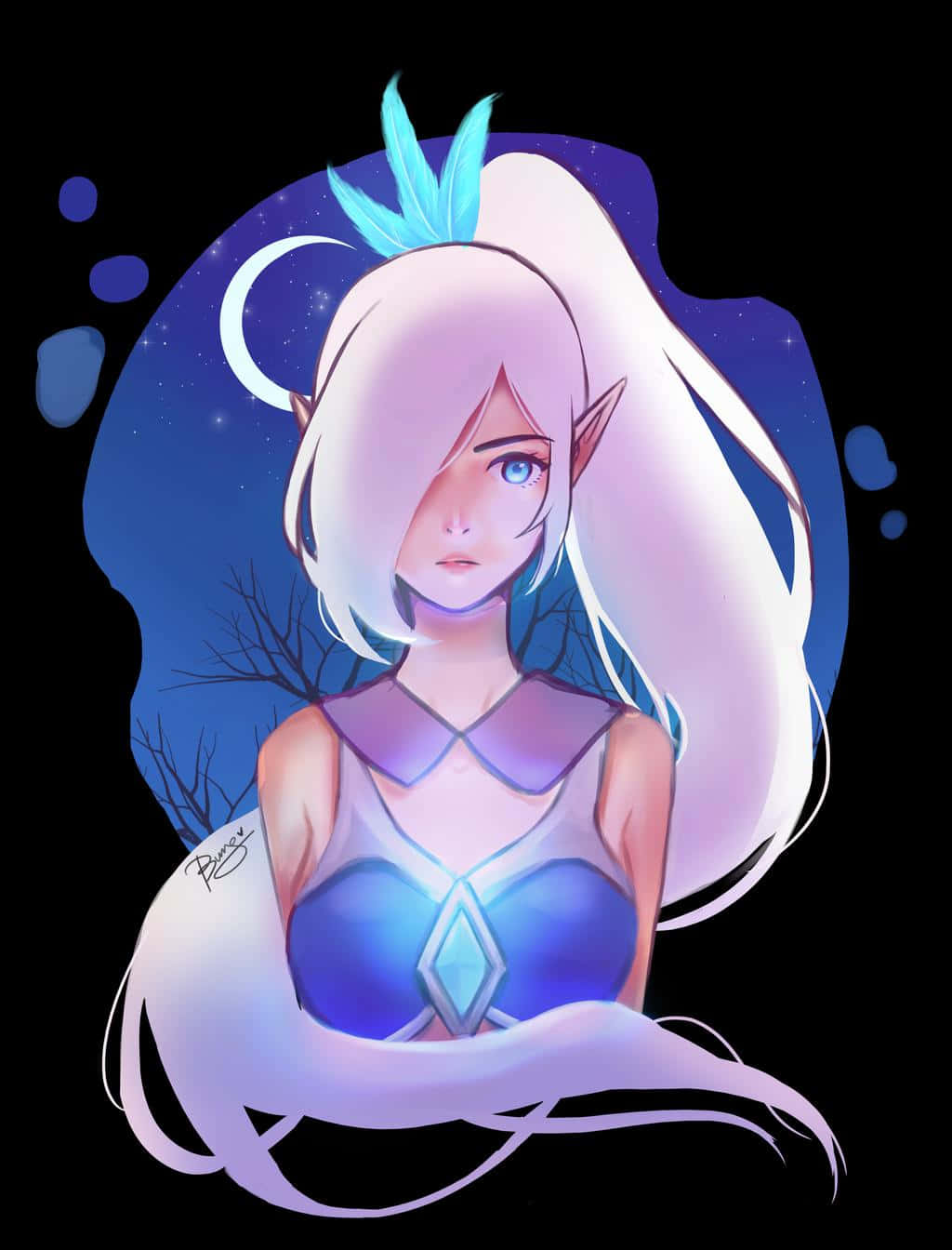 Miya Mobile Legend, anime girl, glowing blue eyes, HD Phone Wallpaper