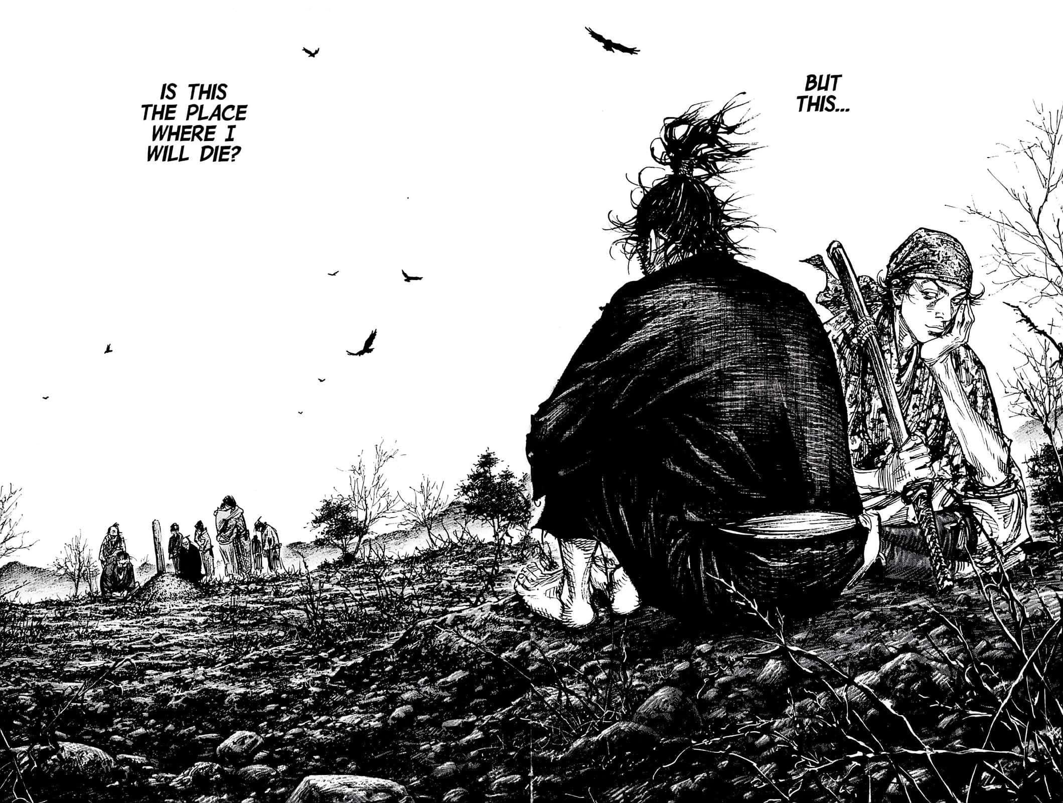 Miyamoto Musashi, samurai, barren hillside, Full HD Desktop Wallpaper