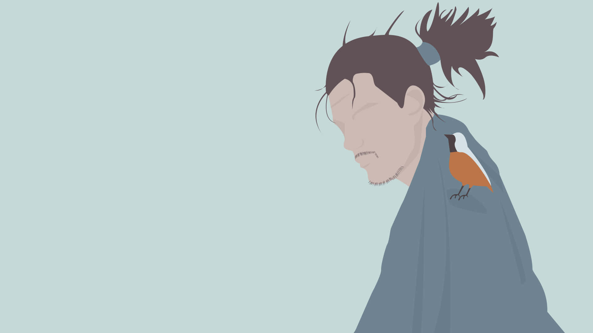 Miyamoto Musashi, vector illustration, bird, Full HD Desktop Wallpaper