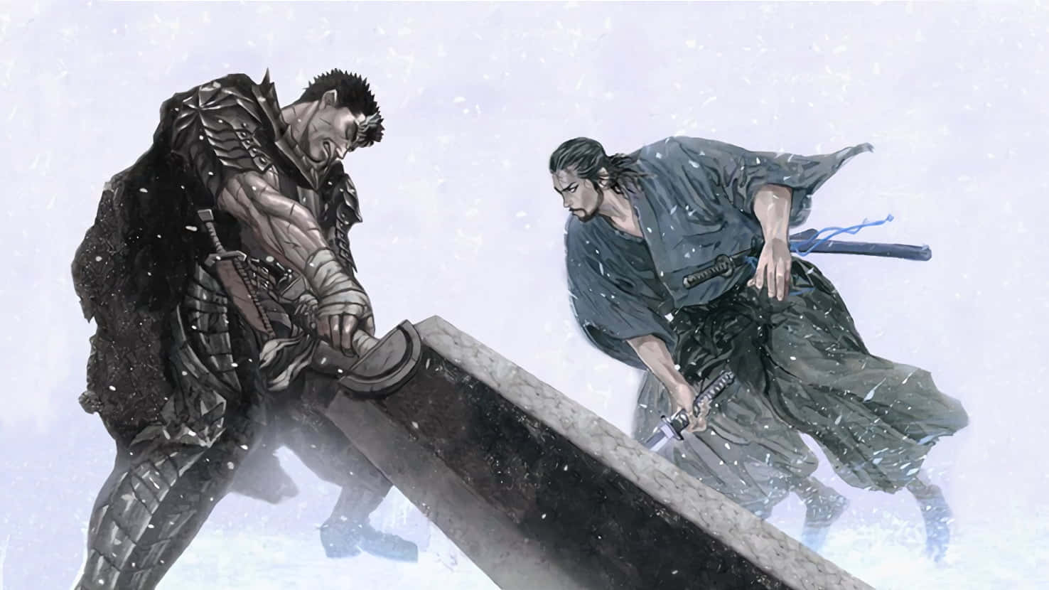 Miyamoto Musashi, duel in snow, snowy landscape, HD Desktop Wallpaper