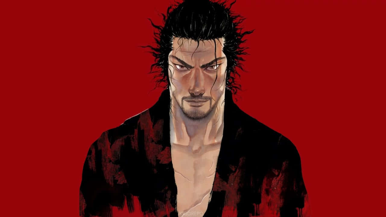 Miyamoto Musashi, anime portrait, spiky black hair, HD Desktop Wallpaper