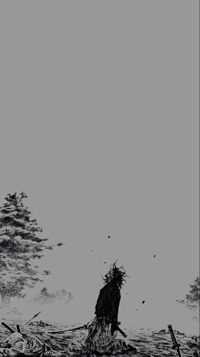 Miyamoto Musashi, samurai, desolate battlefield, SD Phone Wallpaper