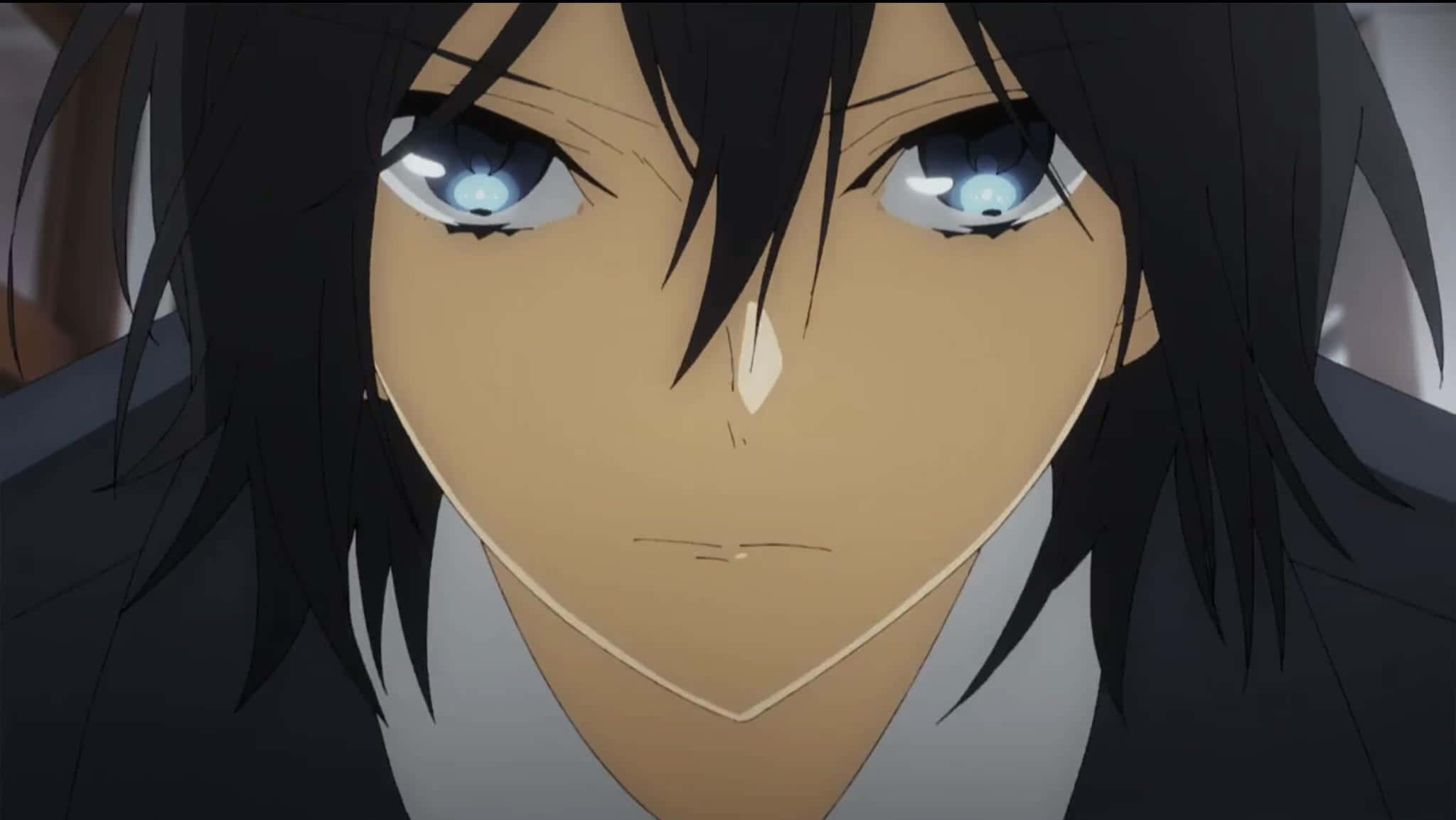 Miyamura, anime character, glowing blue eyes, Full HD Desktop Wallpaper