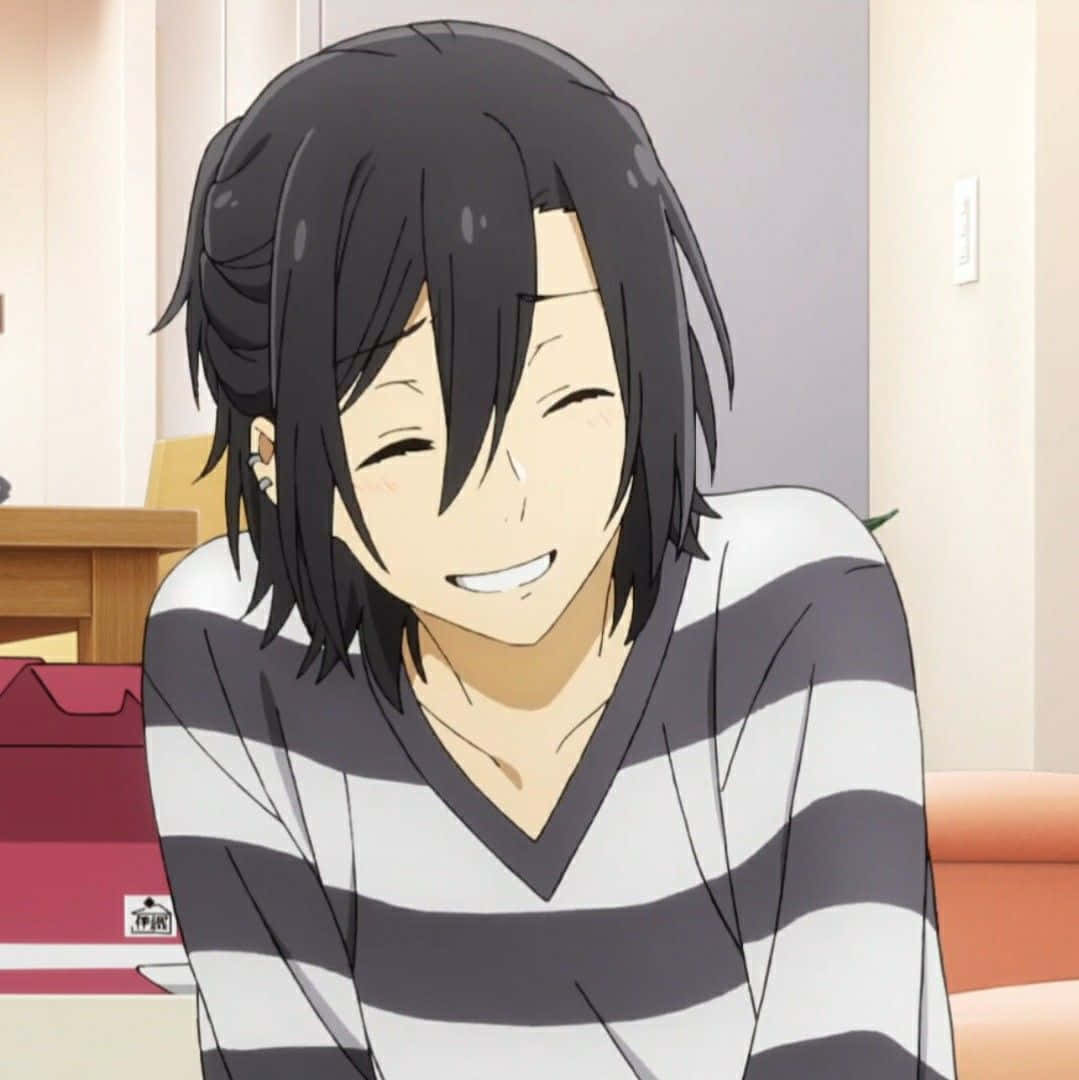 Miyamura, smiling, anime boy, SD Phone Wallpaper