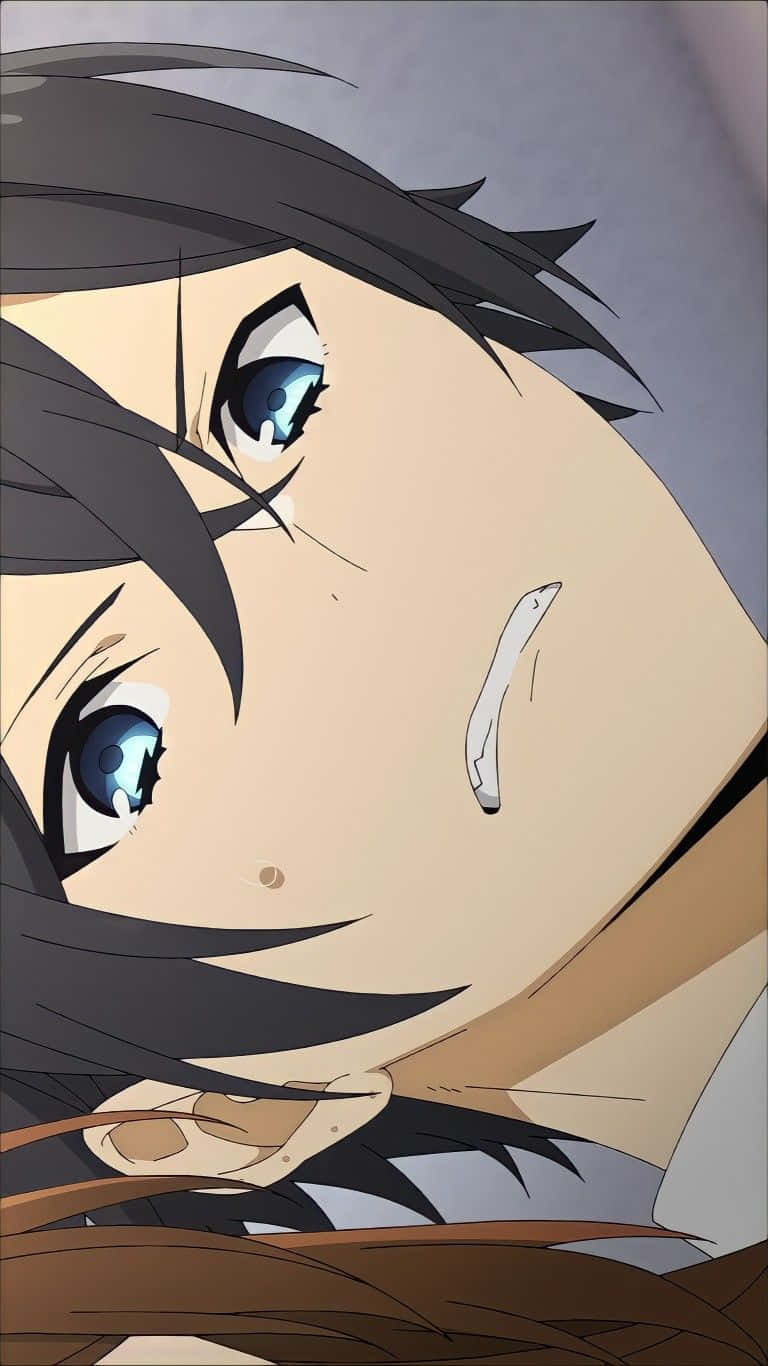 Miyamura, anime girl, dark hair, HD Phone Wallpaper