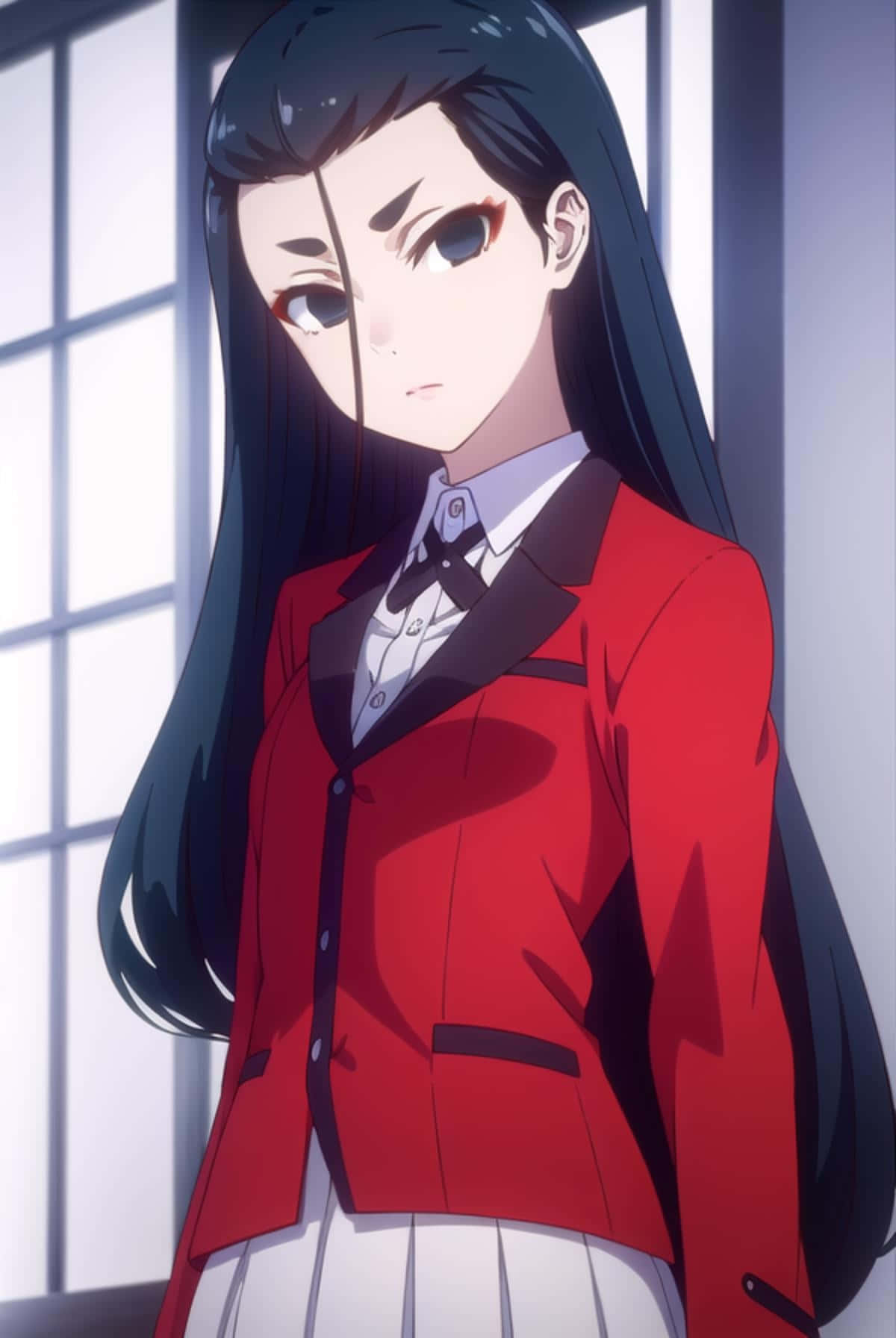Miyo Inbami, anime portrait, long black hair, HD Phone Wallpaper