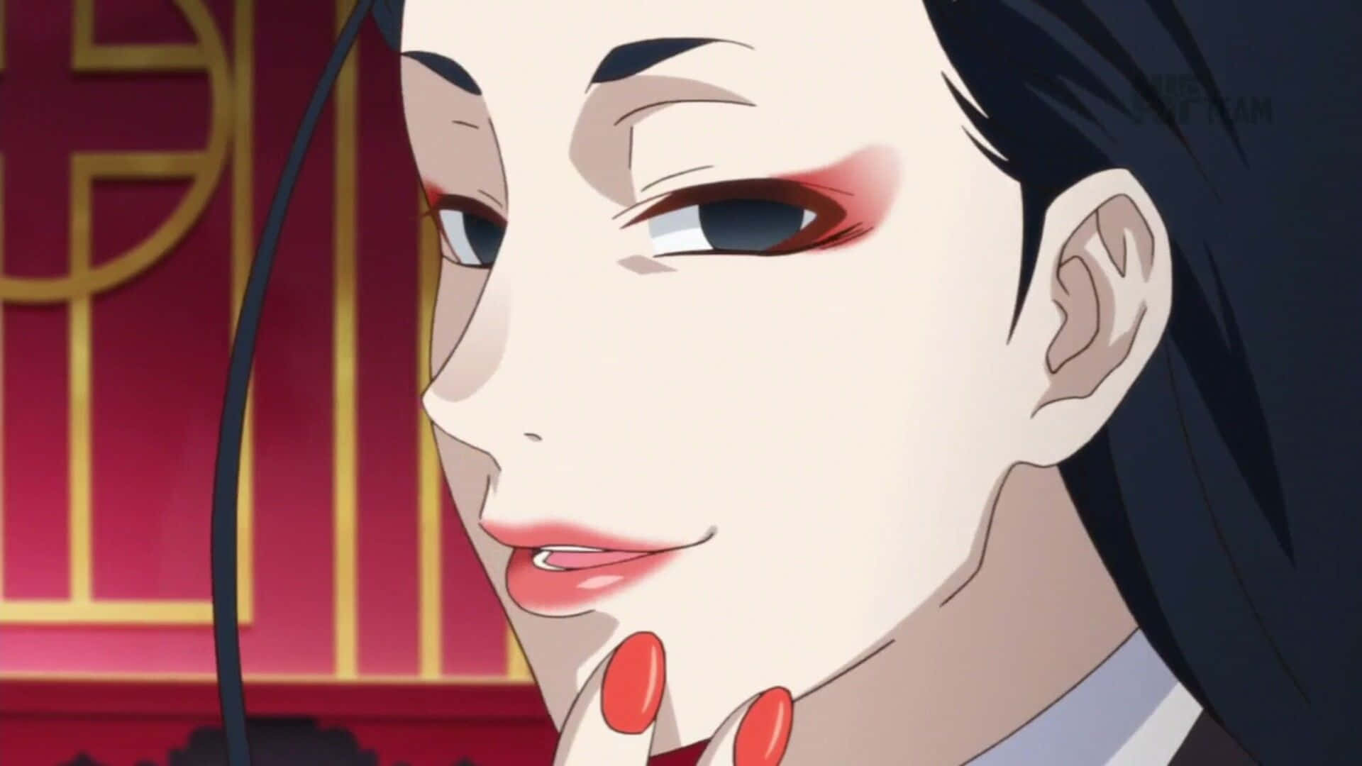 Miyo Inbami, smirk, red eye makeup, Full HD Desktop Wallpaper