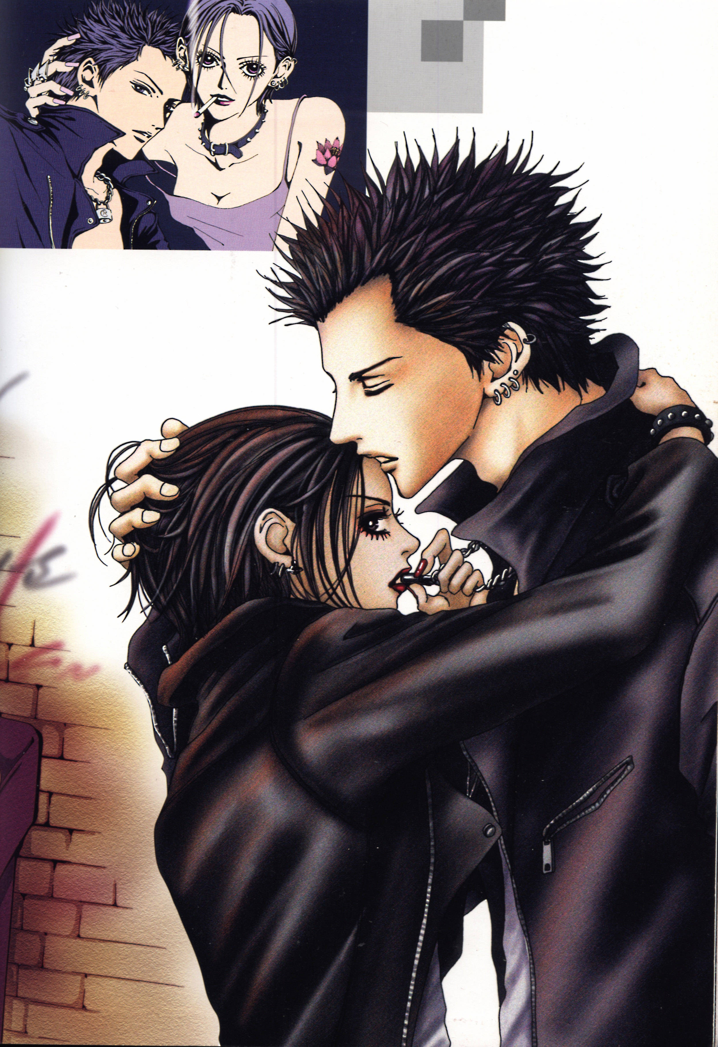 Nana Anime, leather jackets, spiky hair, 2K Phone Wallpaper
