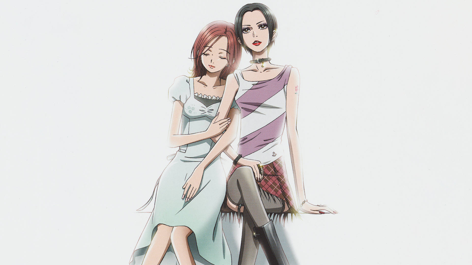 Nana Anime, best friends, light blue dress, Full HD Desktop Wallpaper