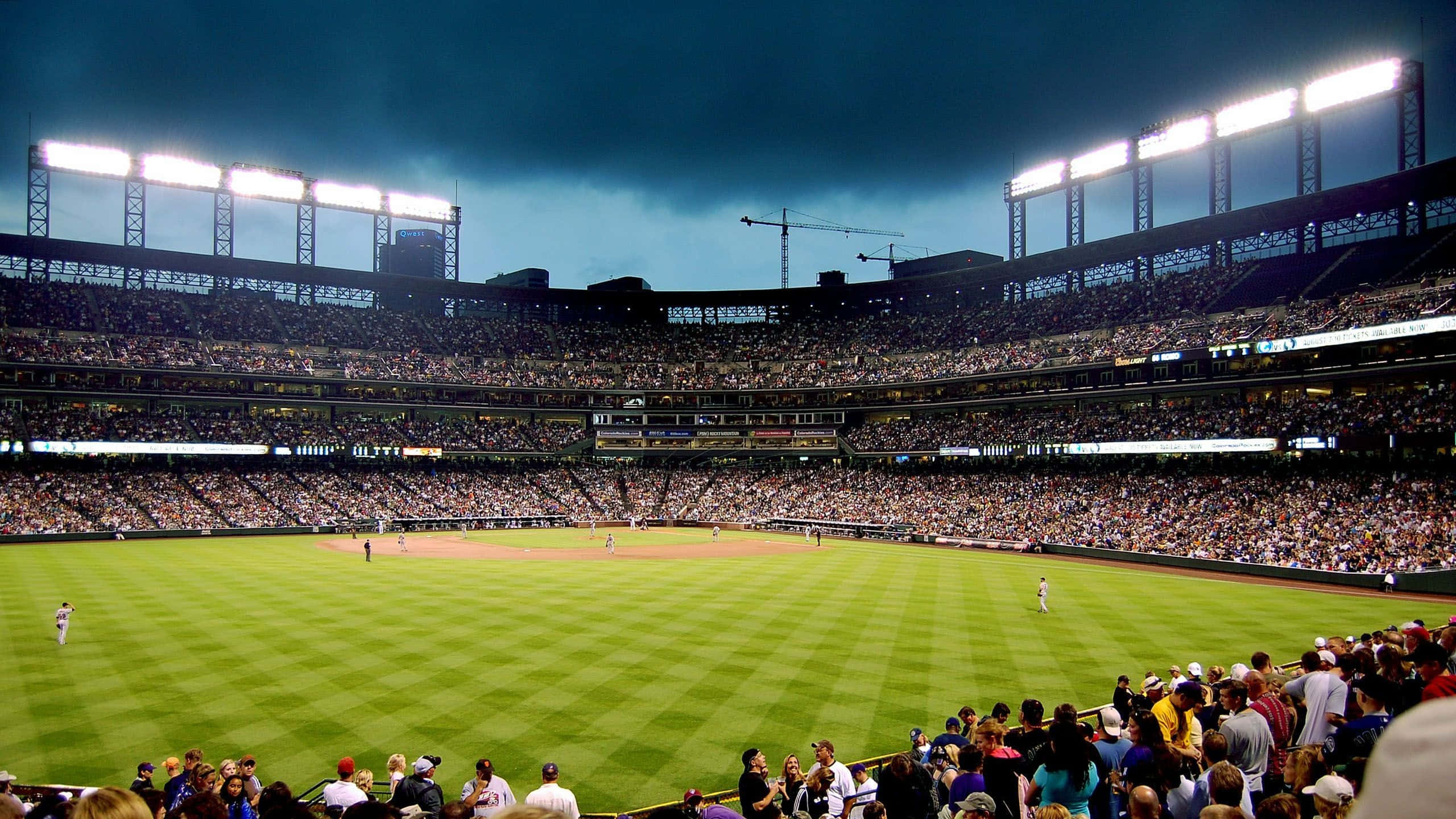 MLB Baseball League, baseball stadium, evening lights, 2K Desktop Wallpaper