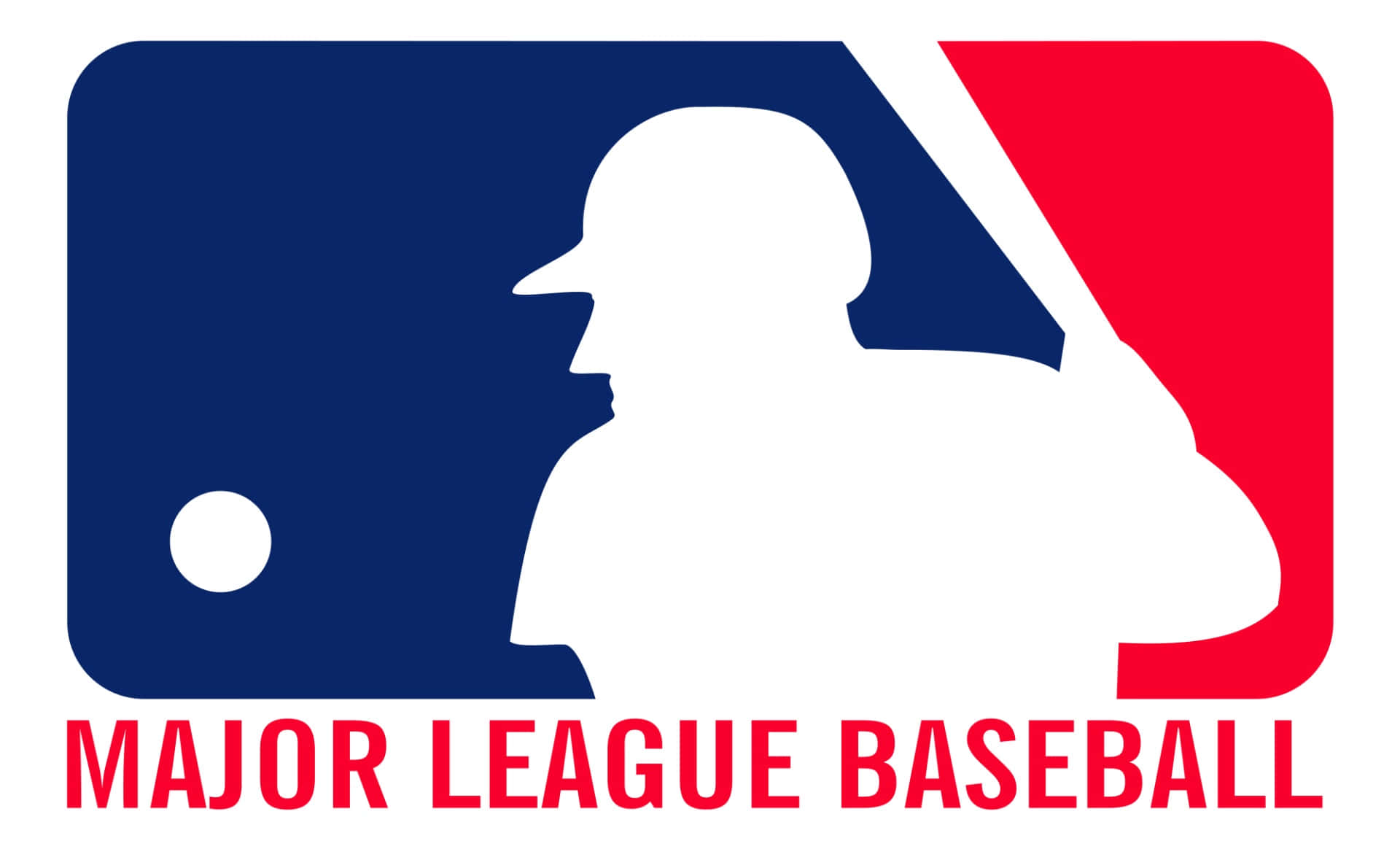 MLB Baseball League, MLB logo, white batter silhouette, Full HD Desktop Wallpaper
