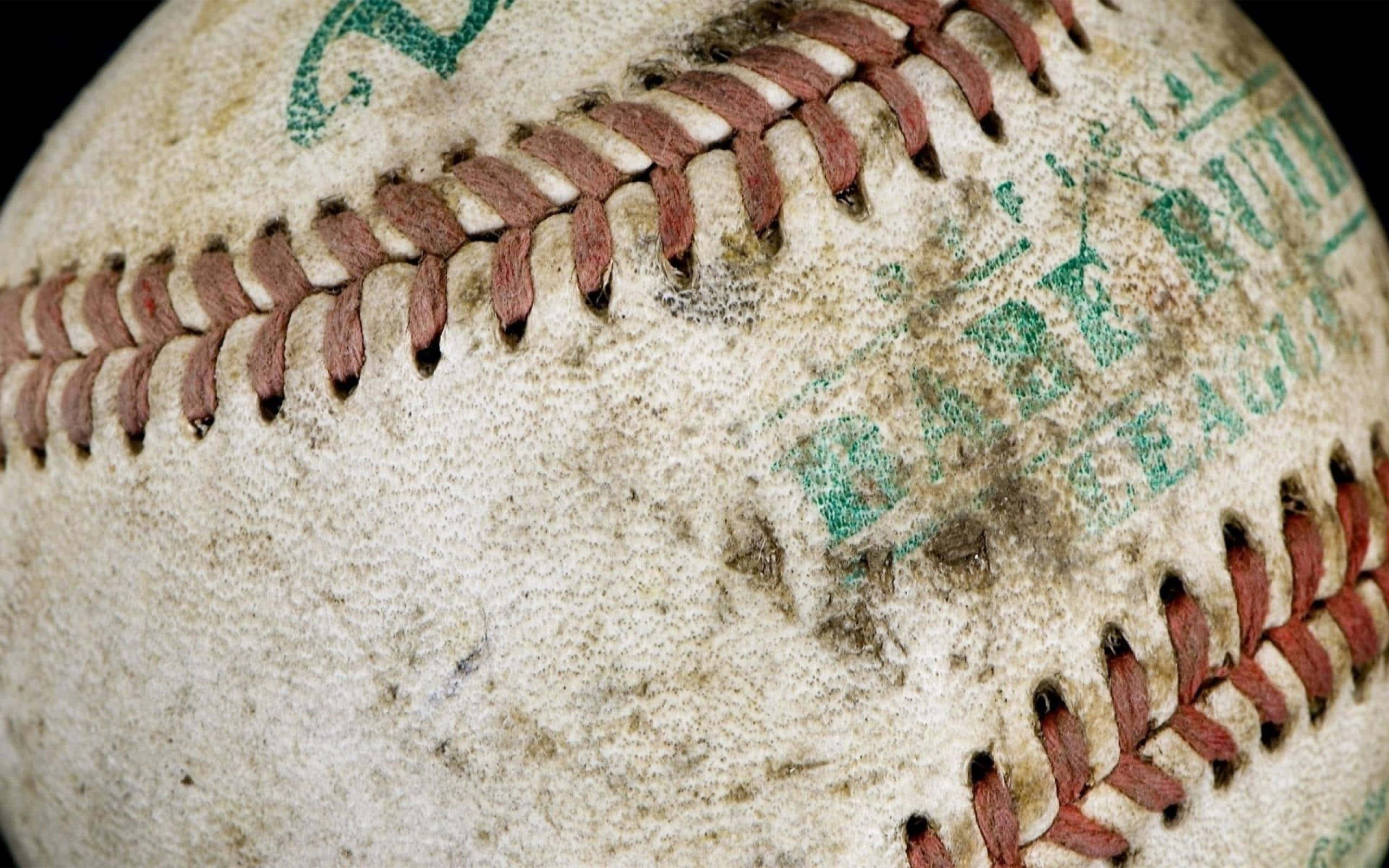 baseball, black background, faded green ink, 2K Desktop Wallpaper