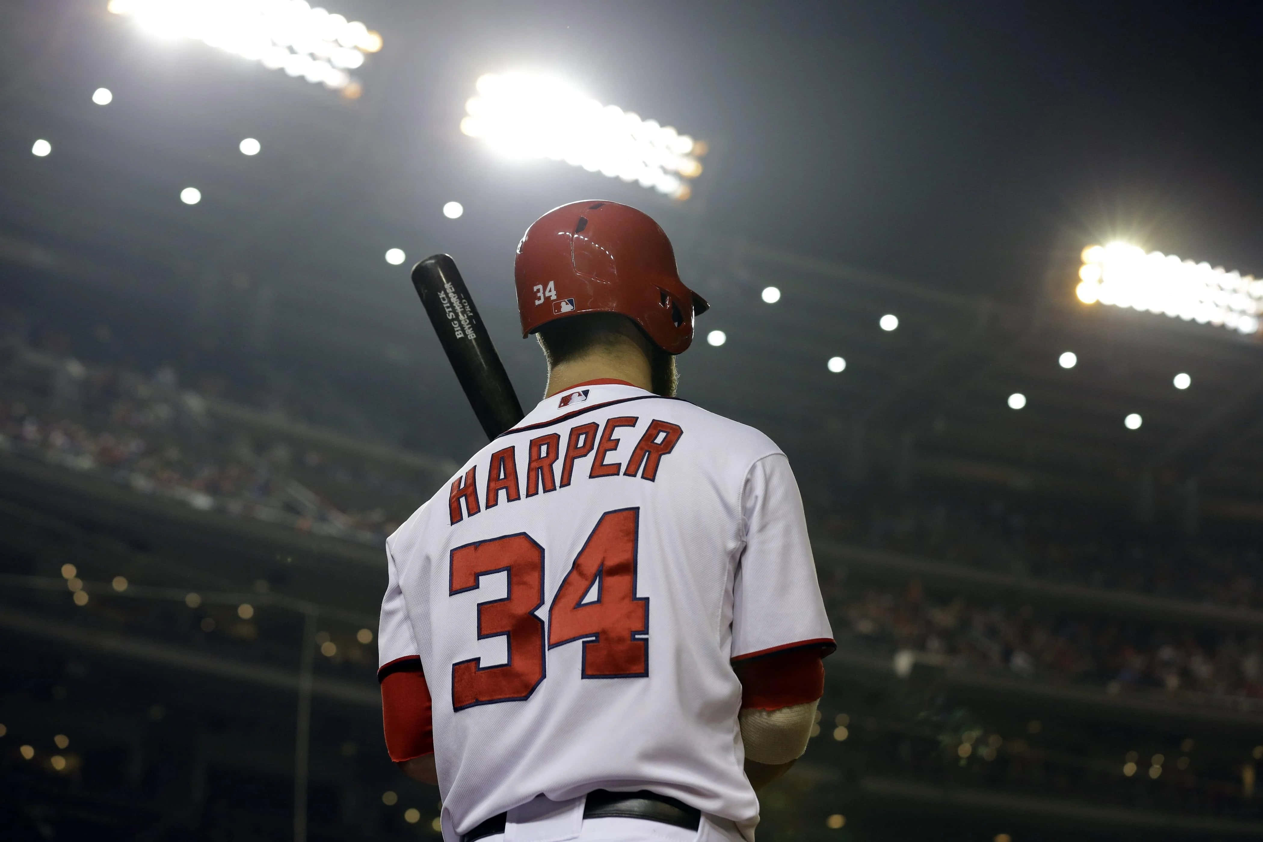MLB Players, white jersey, red number 34, 4K Desktop Wallpaper
