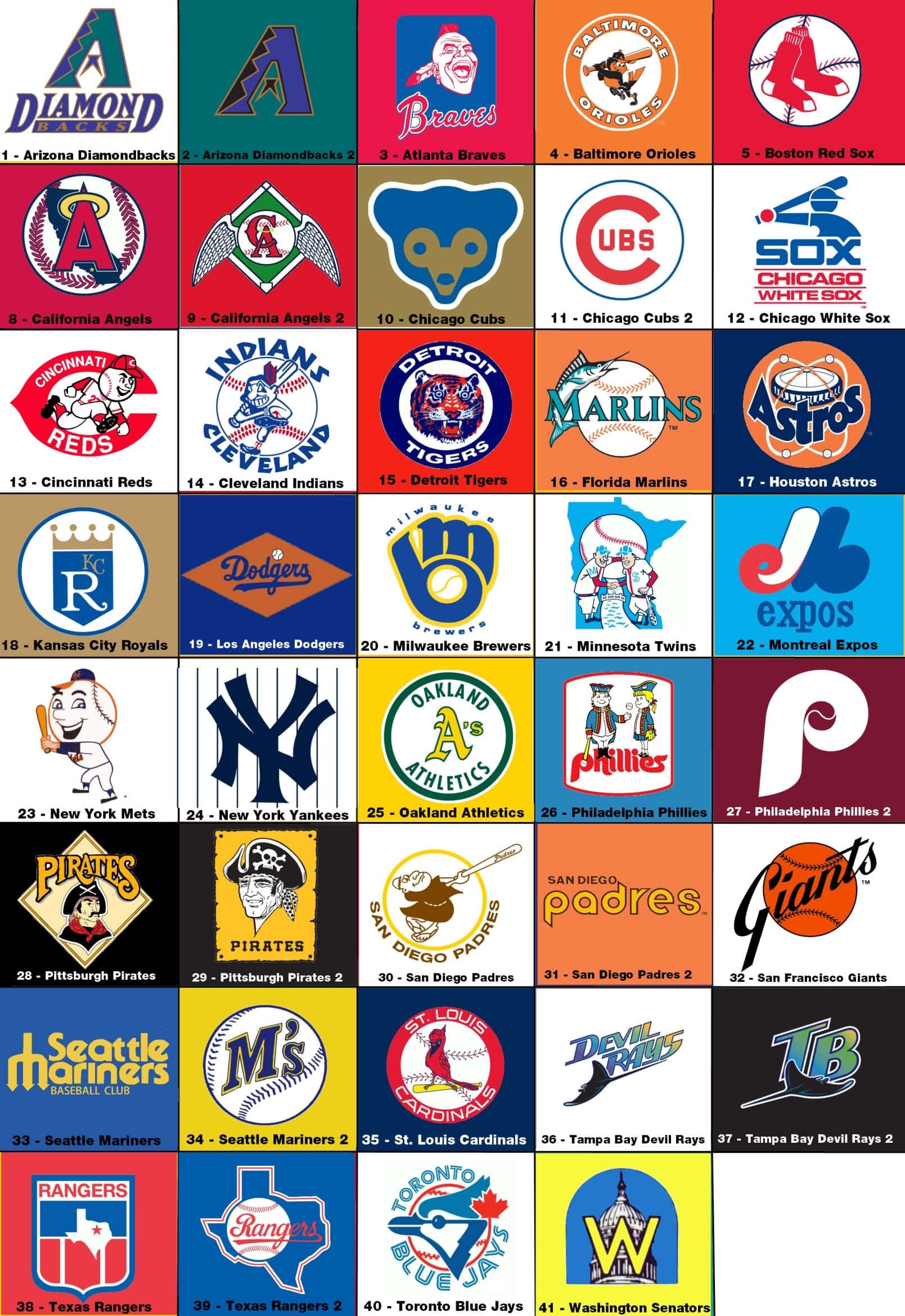MLB Teams, vintage MLB team logos, 1970s, Full HD Phone Wallpaper