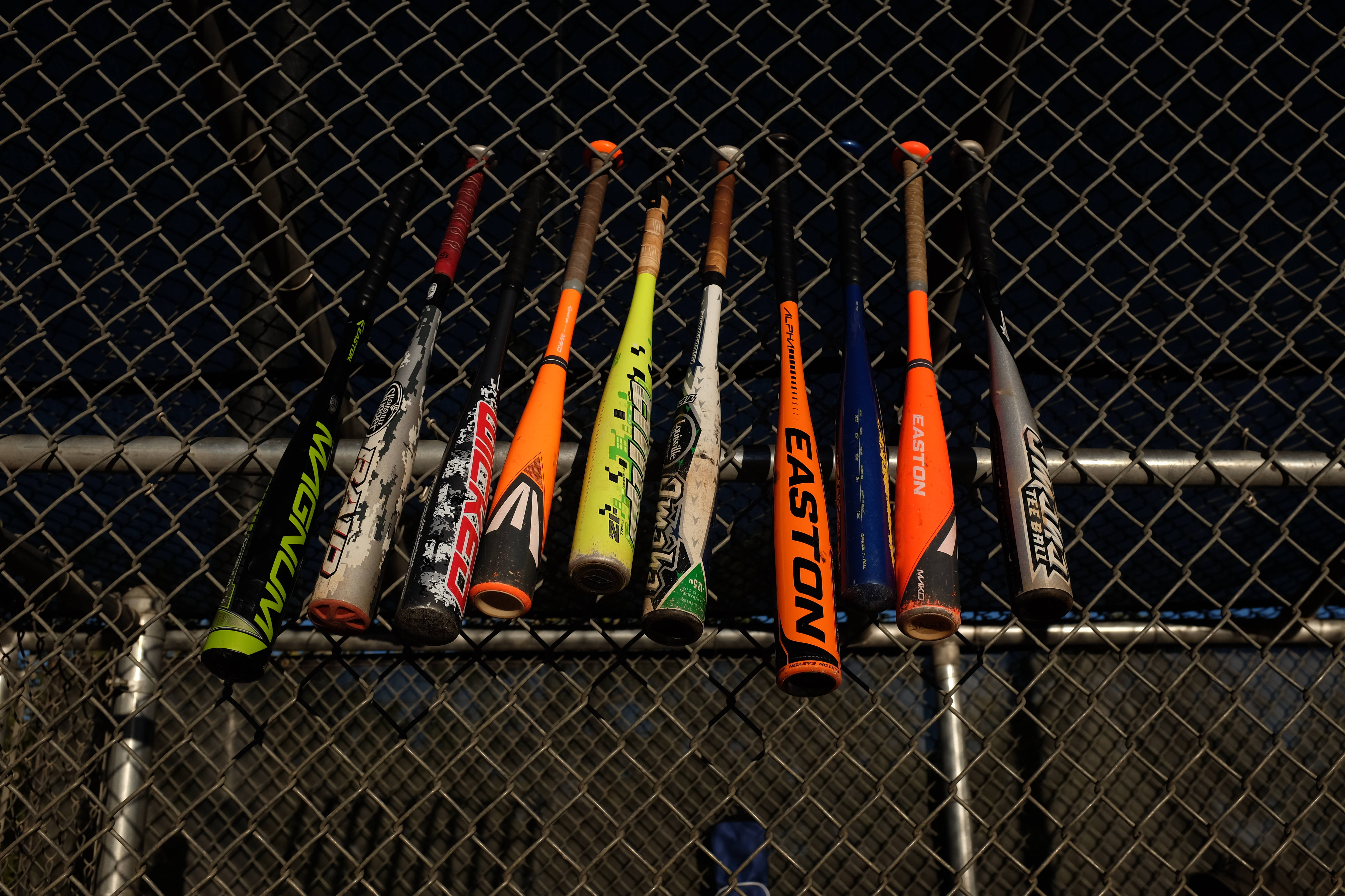 MLB, bats, field fence, 4K Desktop Wallpaper