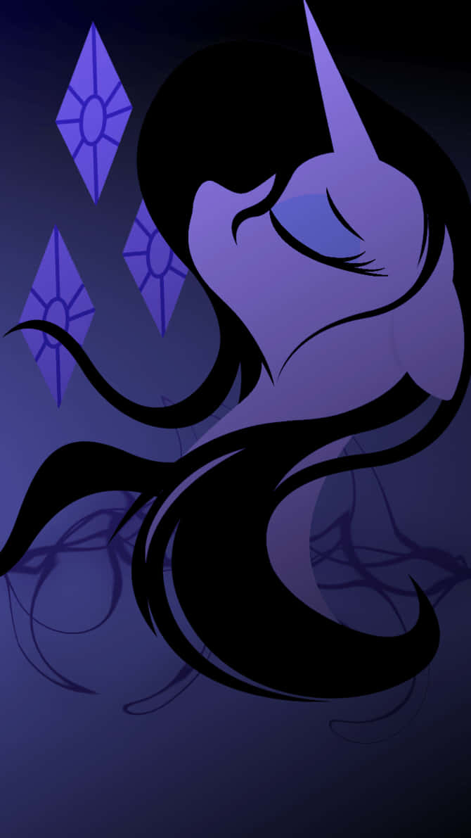 Mlp Phone, purple unicorn, flowing black mane, SD Phone Wallpaper