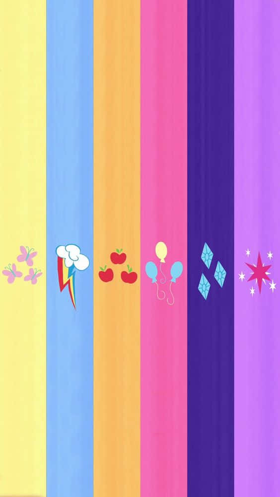 Mlp Phone, rainbow hues, cartoon icon, SD Phone Wallpaper