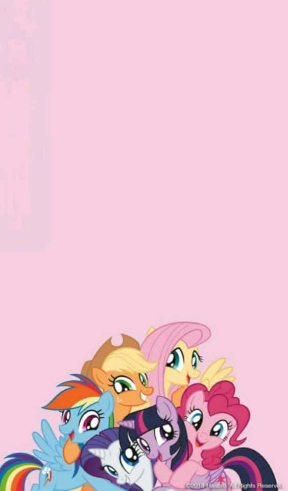 my little pony, colorful cartoon ponies, rainbow manes, SD Phone Wallpaper