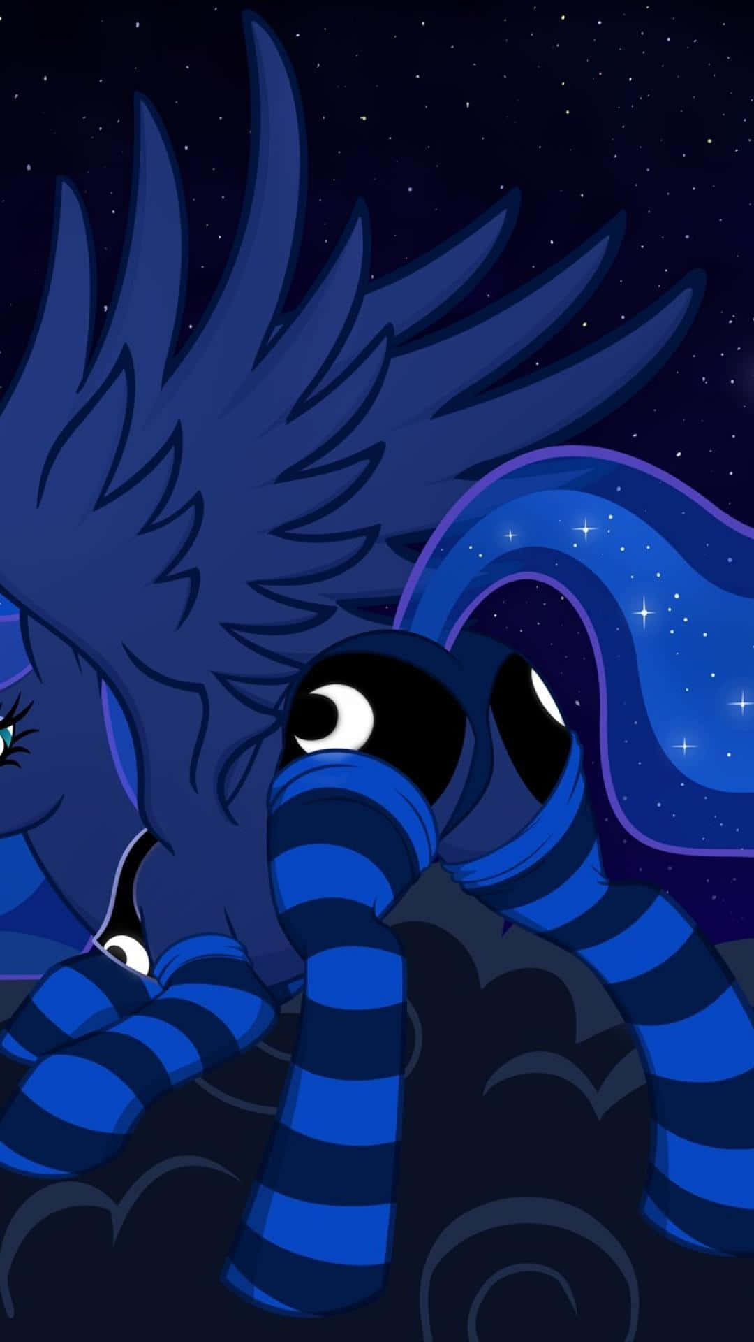 MLP Phone, blue cartoon pony, starry mane, Full HD Phone Wallpaper