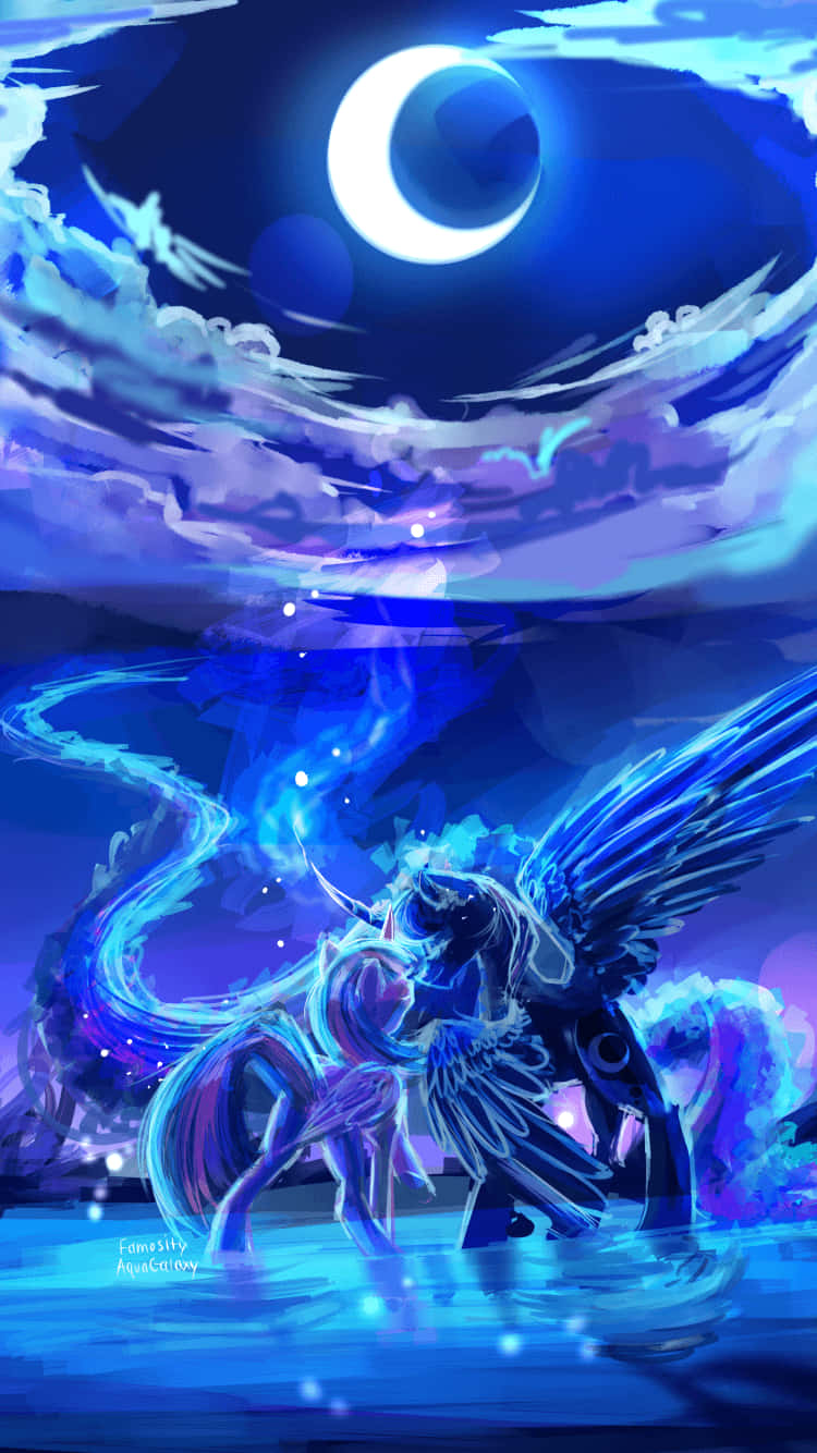 Mlp Phone, glowing blue winged pony, unicorn, HD Phone Wallpaper