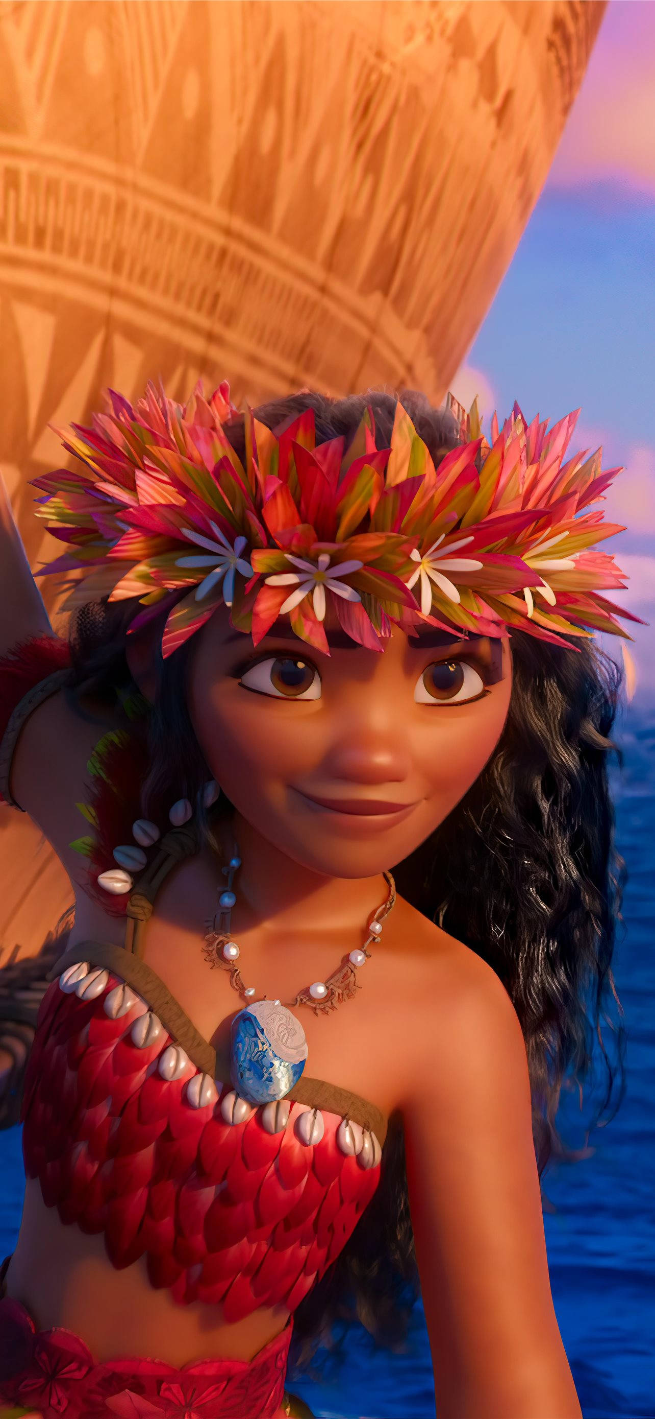 Moana 4K, headdress, tropical ocean, 2K Phone Wallpaper