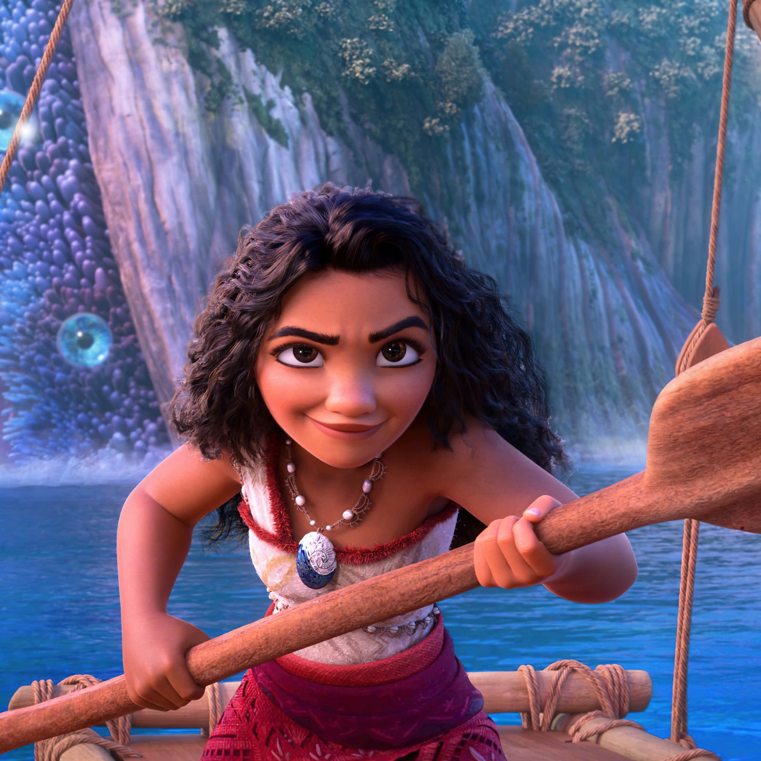 Moana, ocean adventure, waterfalls, 2K Desktop Wallpaper