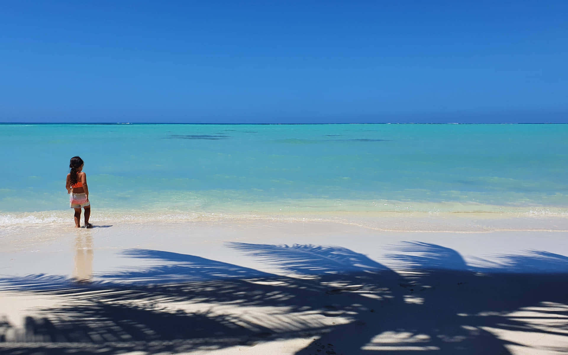 Moana Aesthetic, tropical beach, turquoise water, Full HD Desktop Wallpaper