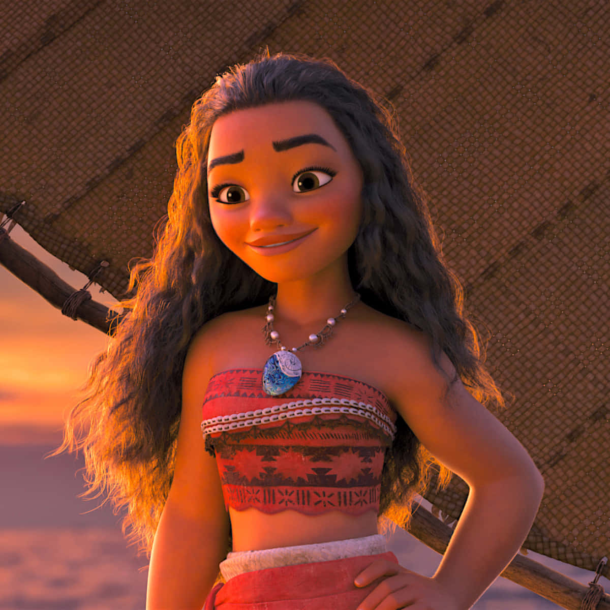 Moana, sunset, woven sail, SD Desktop Wallpaper