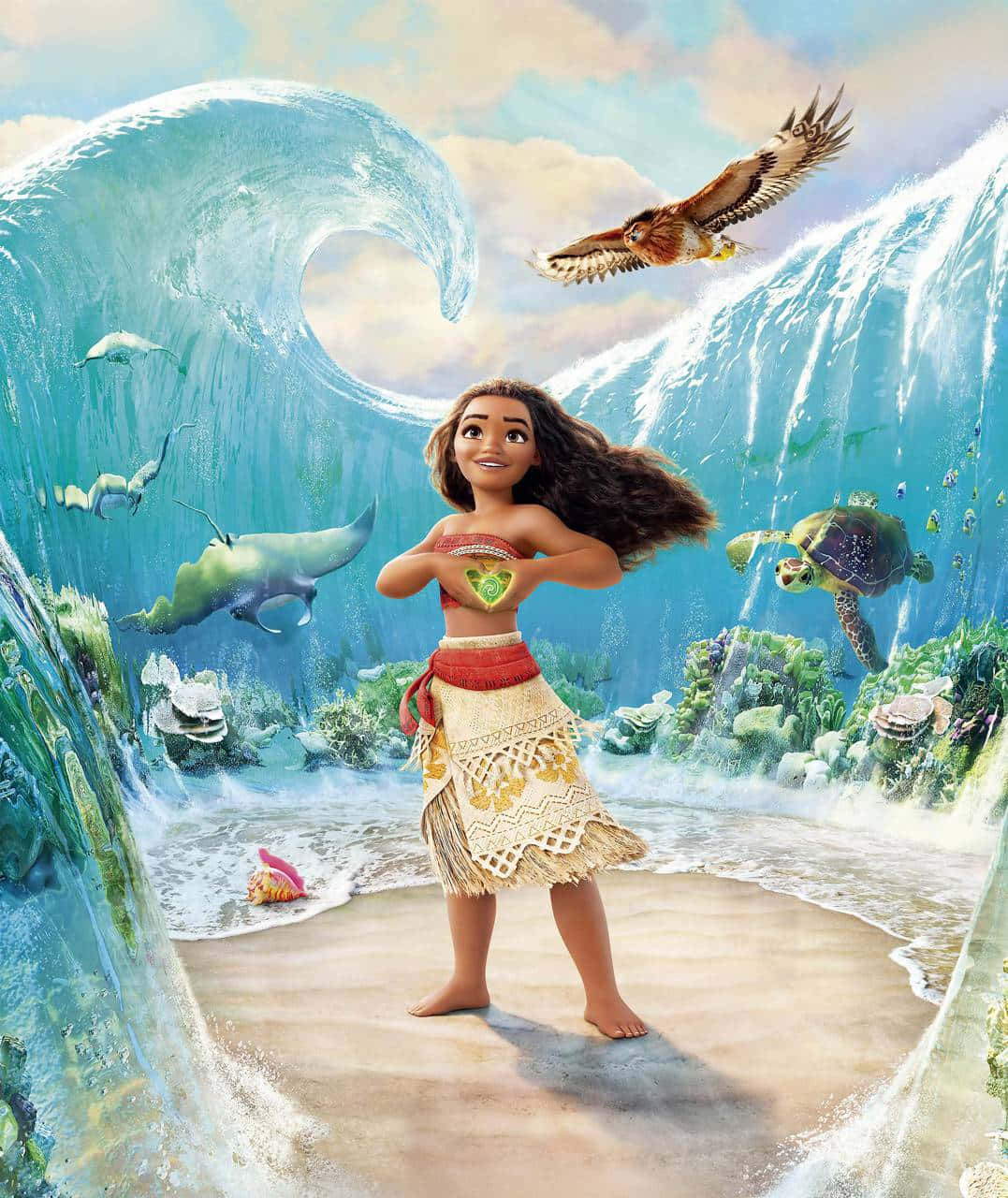 Moana, beach, giant wave, HD Phone Wallpaper