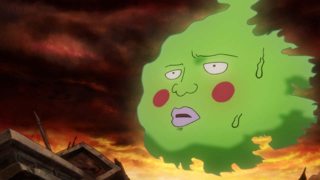 Mob Psycho 100, Ekubo, green animated cloud, HD Desktop Wallpaper