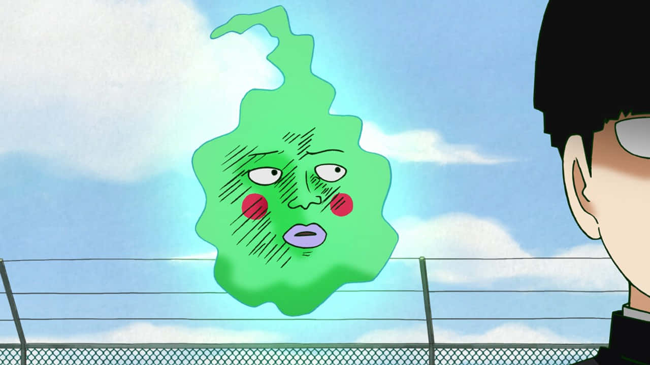 Mob Psycho 100, Ekubo, green ghostly blob, HD Desktop Wallpaper