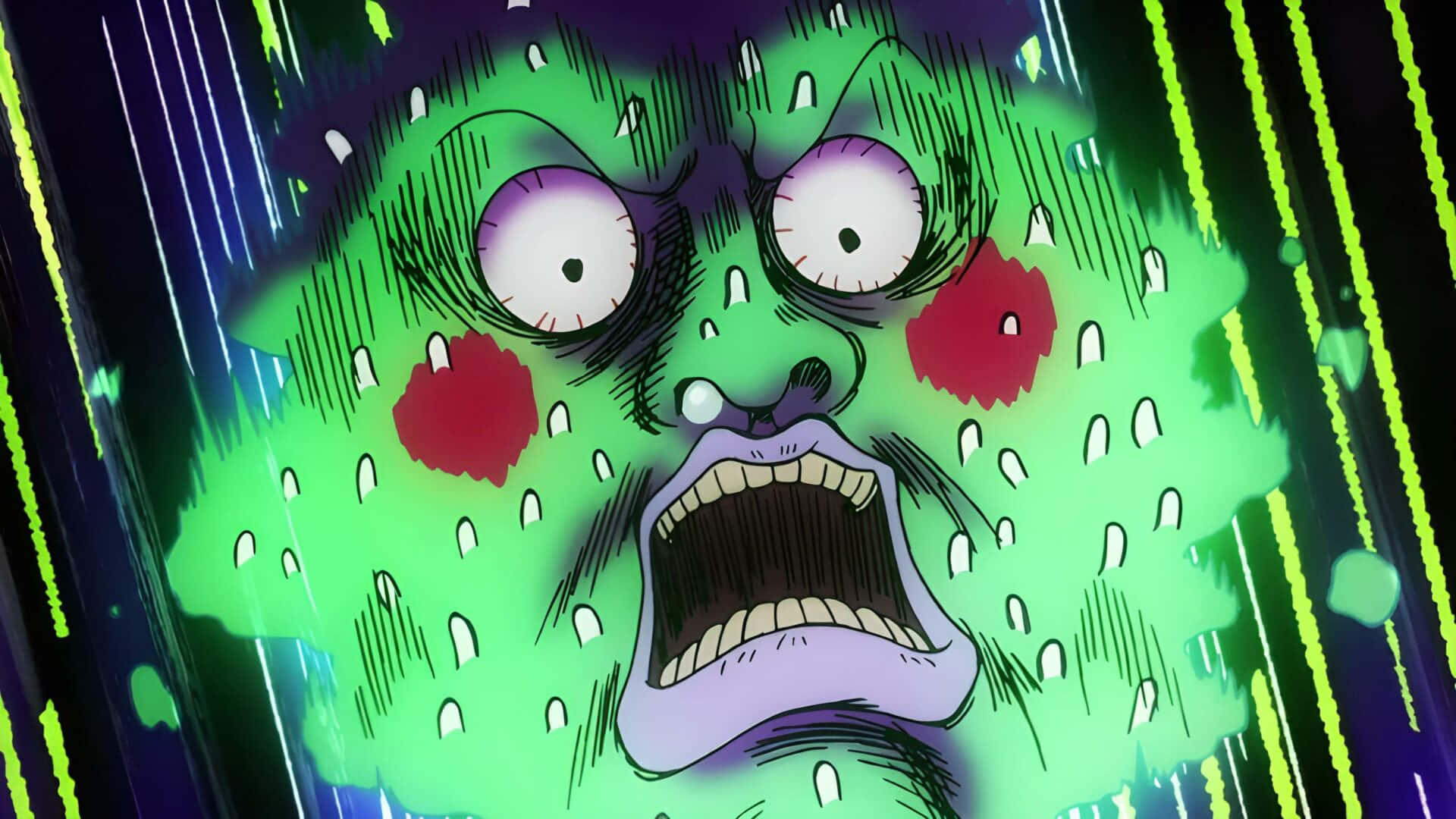 Mob Psycho 100, Ekubo, green-skinned, Full HD Desktop Wallpaper