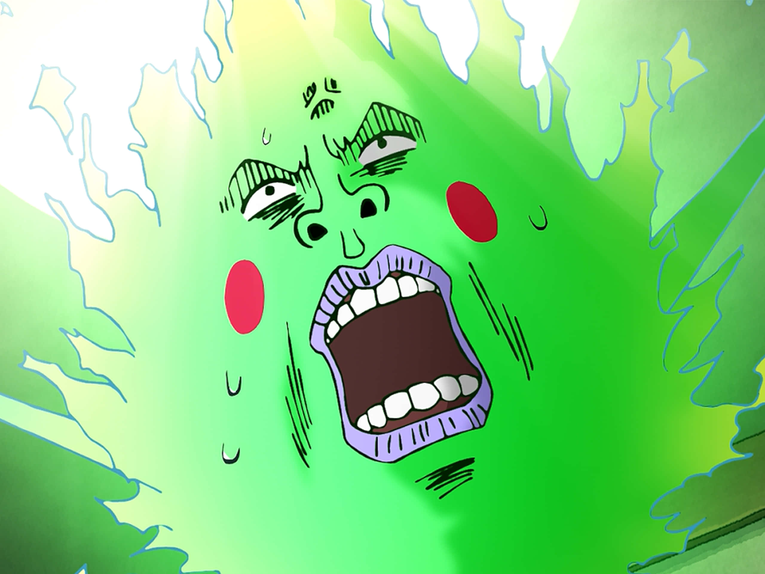 Mob Psycho 100, Ekubo, green skin, 2K Desktop Wallpaper